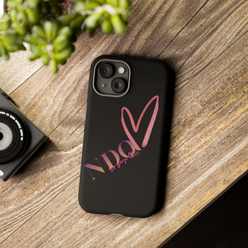 NDO Heart Phone Case – Slim Tough Protective iPhone Cover with Pink Heart Design