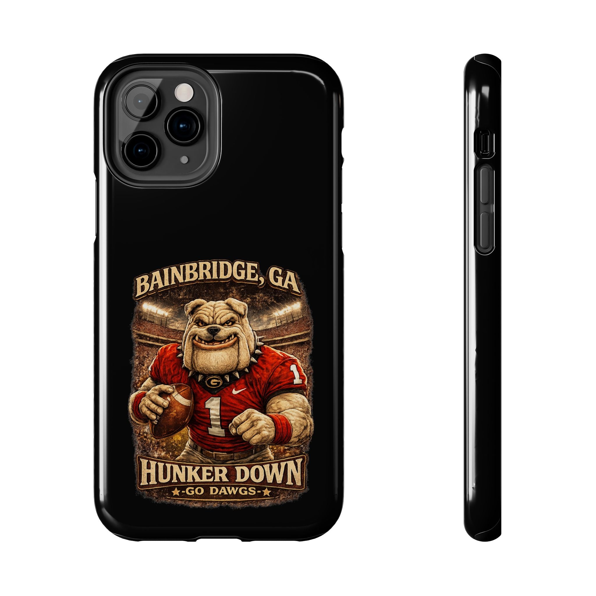 Bainbridge GA Bulldog Football Tough Phone Case — "Hunker Down" Game Day Protector
