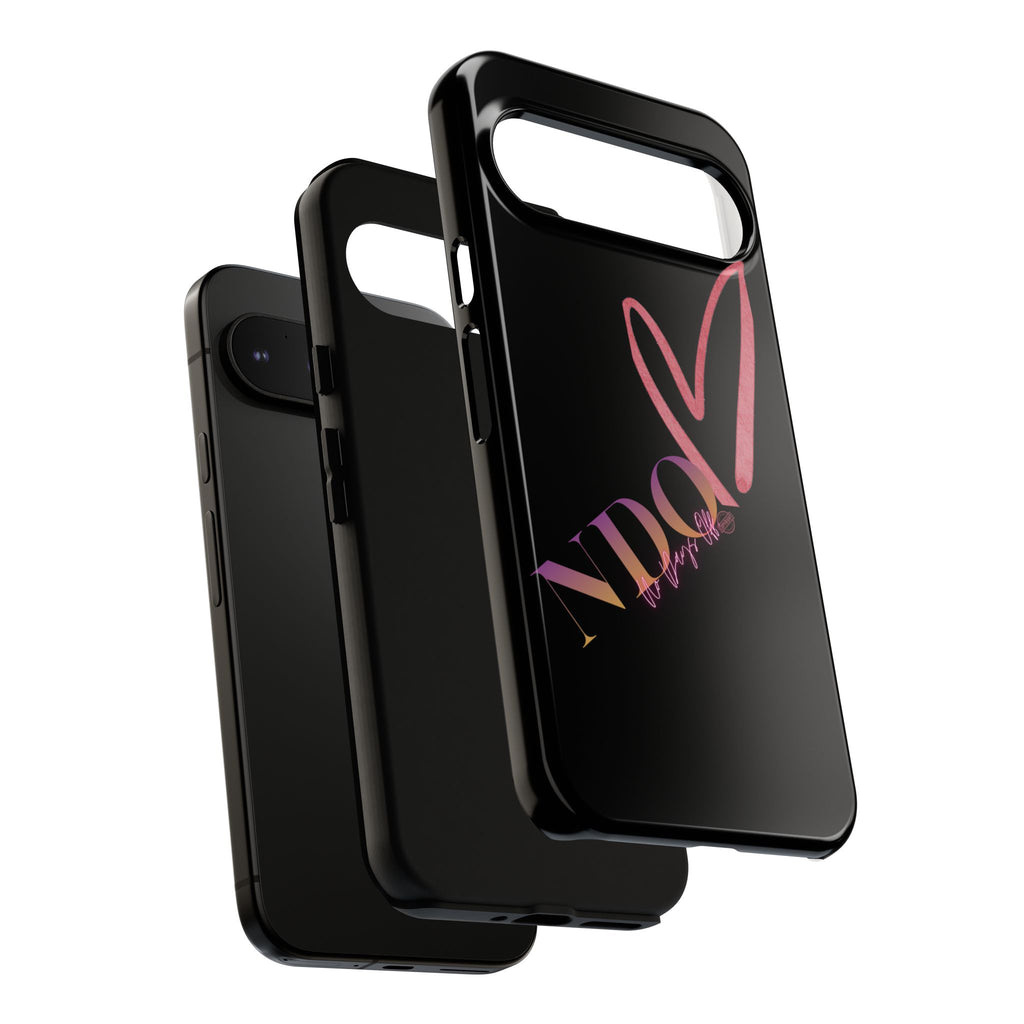 NDO Heart Phone Case – Slim Tough Protective iPhone Cover with Pink Heart Design