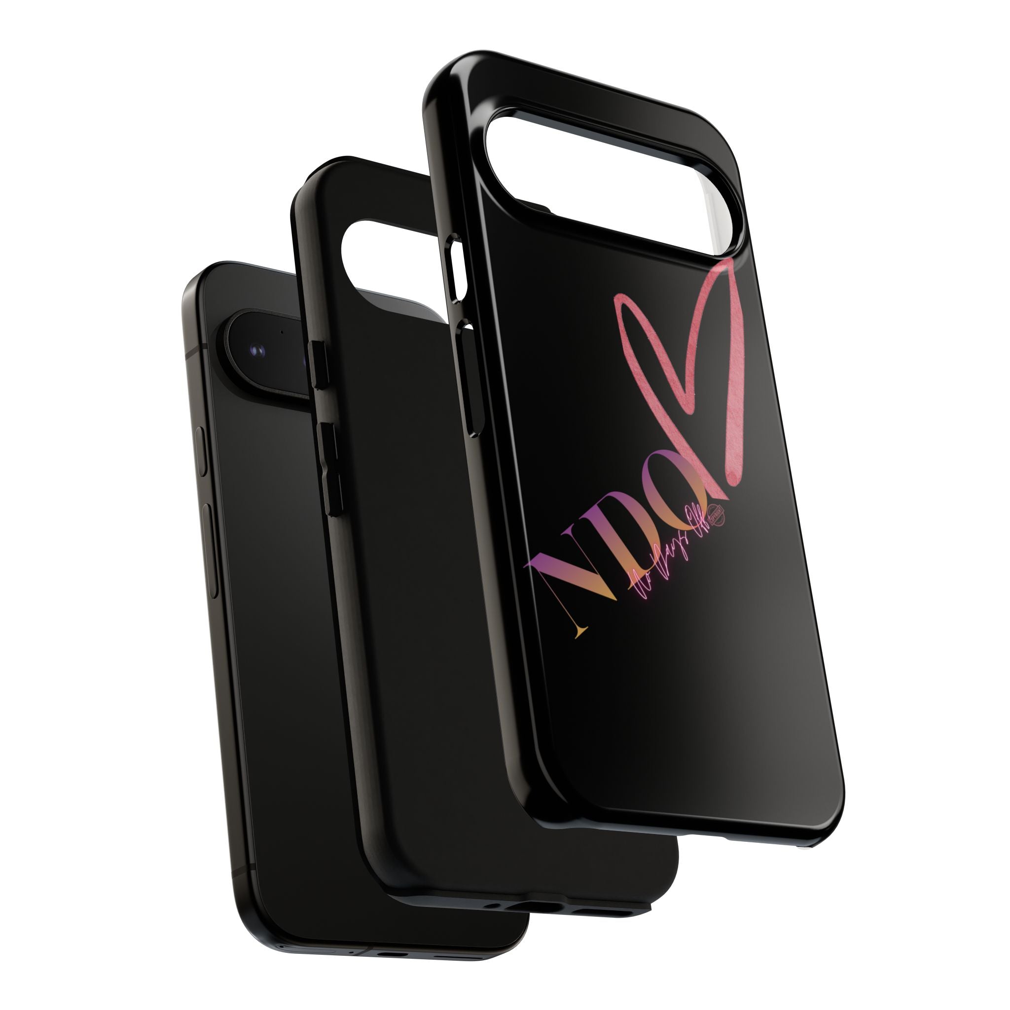 NDO Heart Phone Case – Slim Tough Protective iPhone Cover with Pink Heart Design