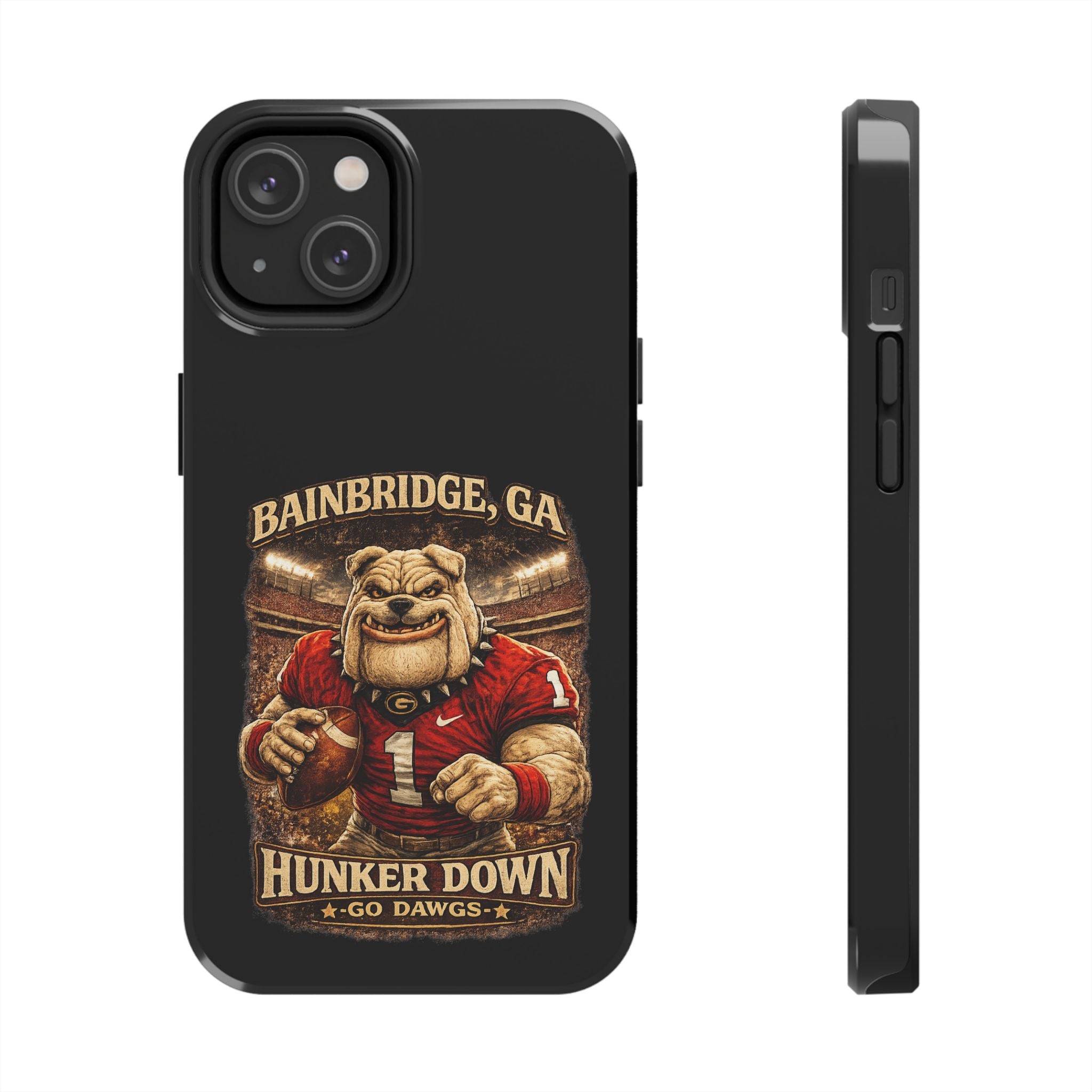 Bainbridge GA Bulldog Football Tough Phone Case — "Hunker Down" Game Day Protector