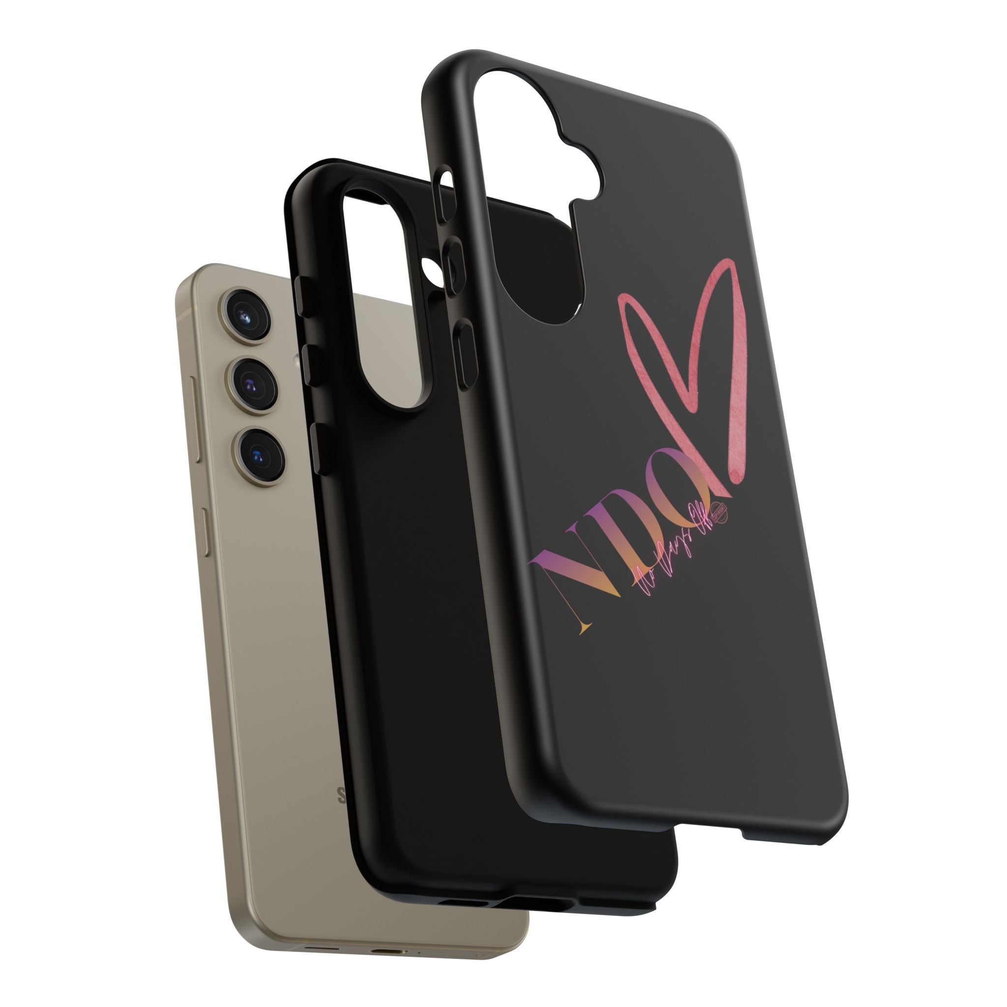 NDO Heart Phone Case – Slim Tough Protective iPhone Cover with Pink Heart Design