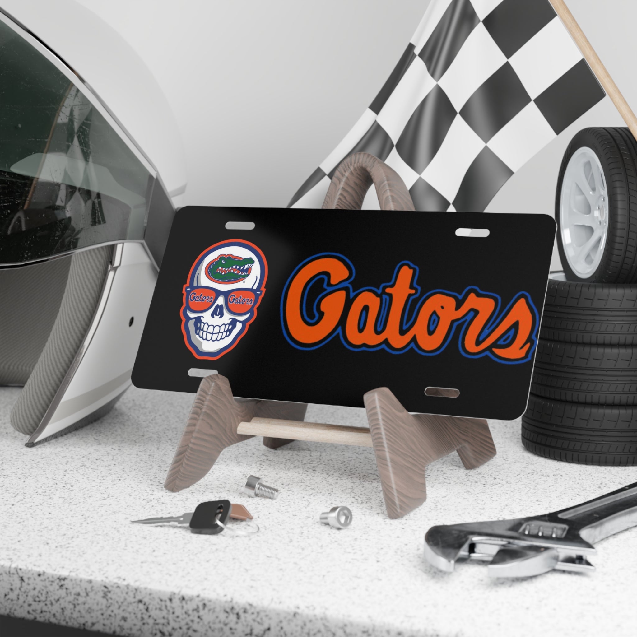 Florida Gators Skull Logo Vanity License Plate — Collegiate Car Tag
