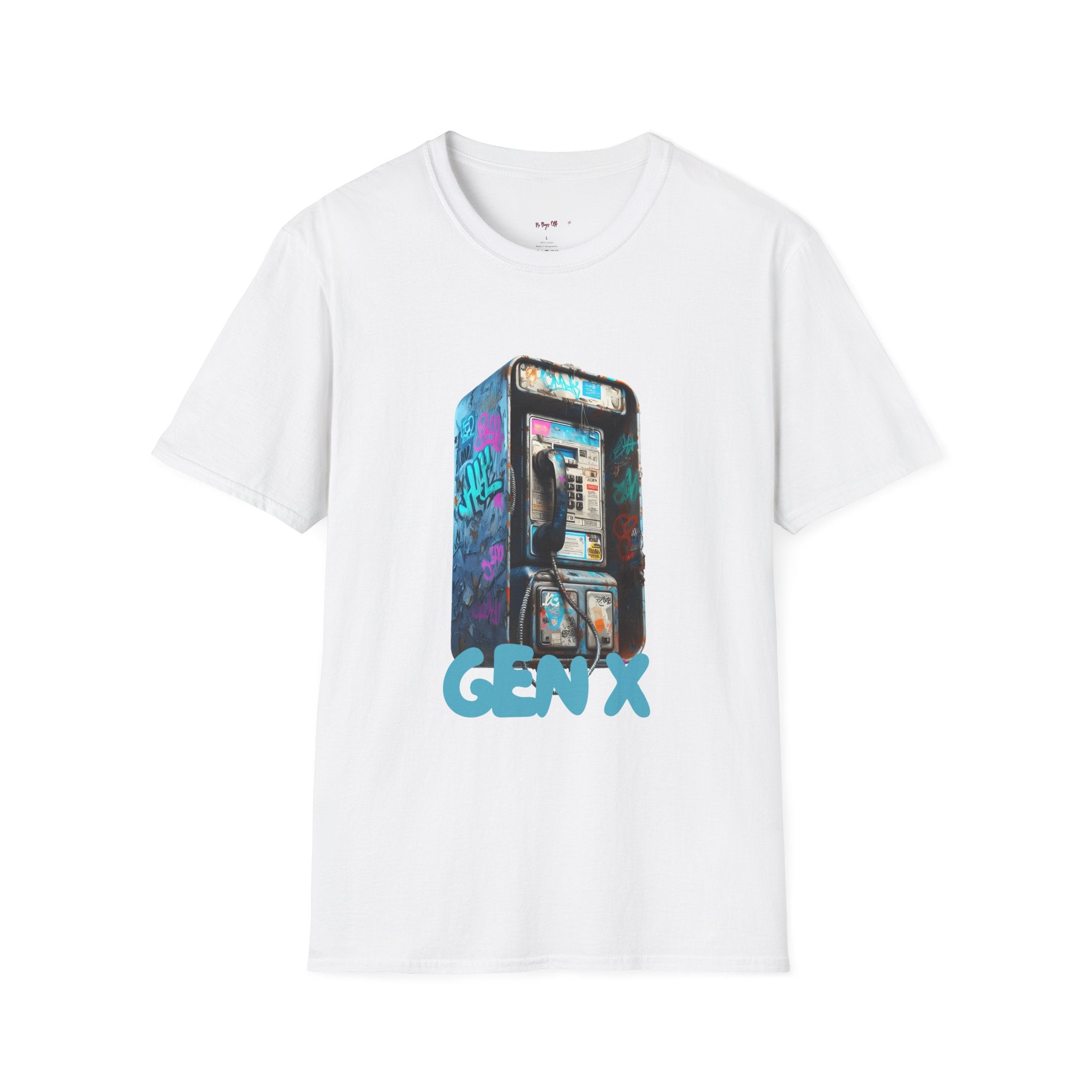 Gen X Retro Payphone Tee — Vintage Graffiti Phone Graphic T-Shirt