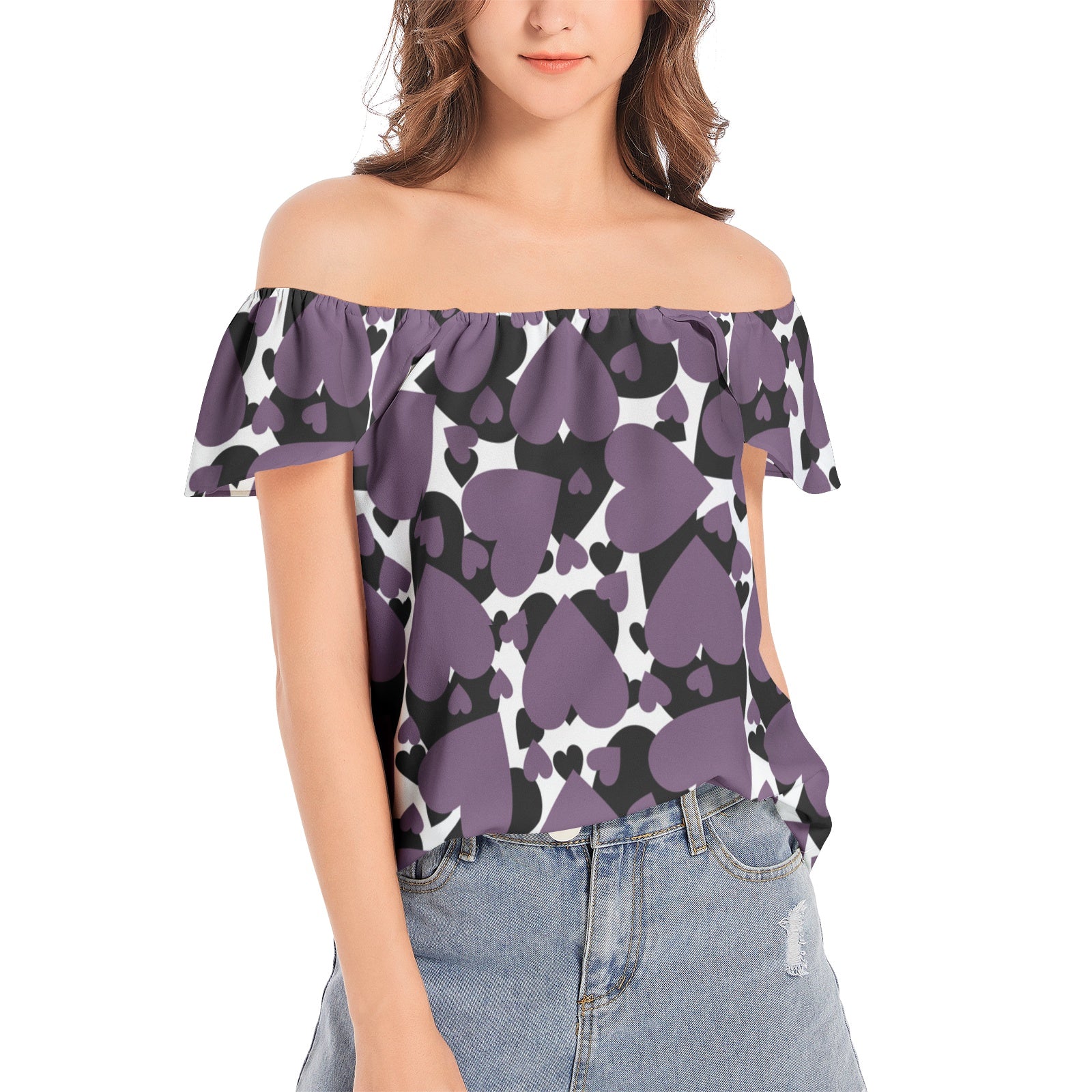 Purple Hearts Women's Off The Shoulder Top