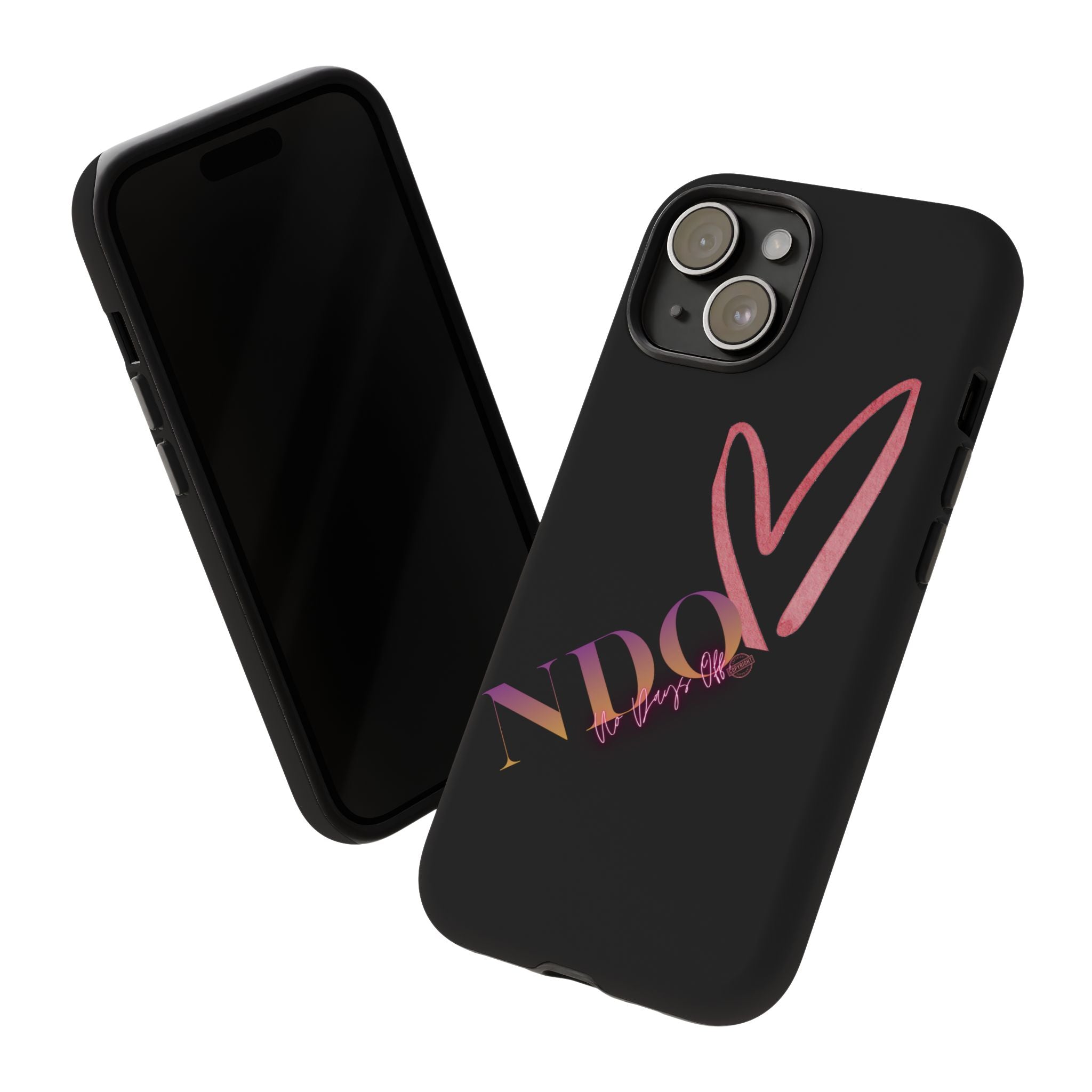 NDO Heart Phone Case – Slim Tough Protective iPhone Cover with Pink Heart Design