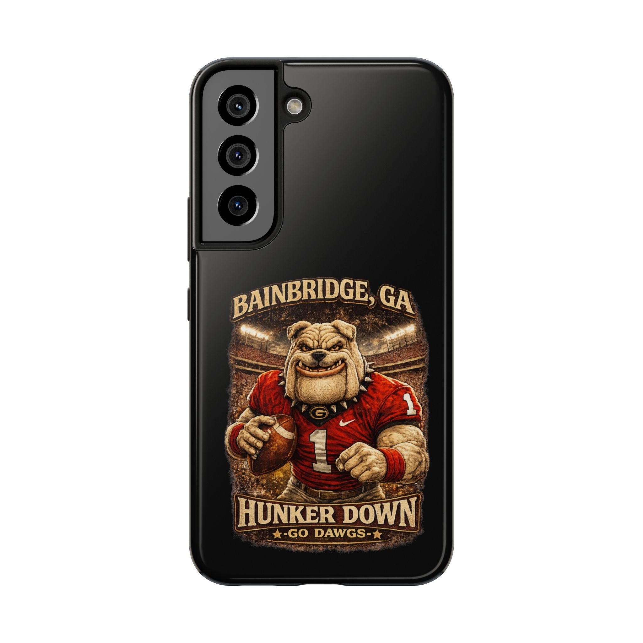 Bainbridge GA Bulldog Football Tough Phone Case — "Hunker Down" Game Day Protector