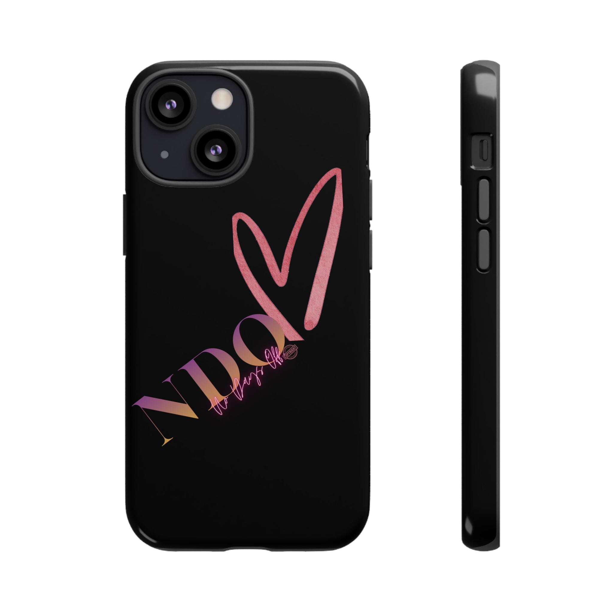 NDO Heart Phone Case – Slim Tough Protective iPhone Cover with Pink Heart Design
