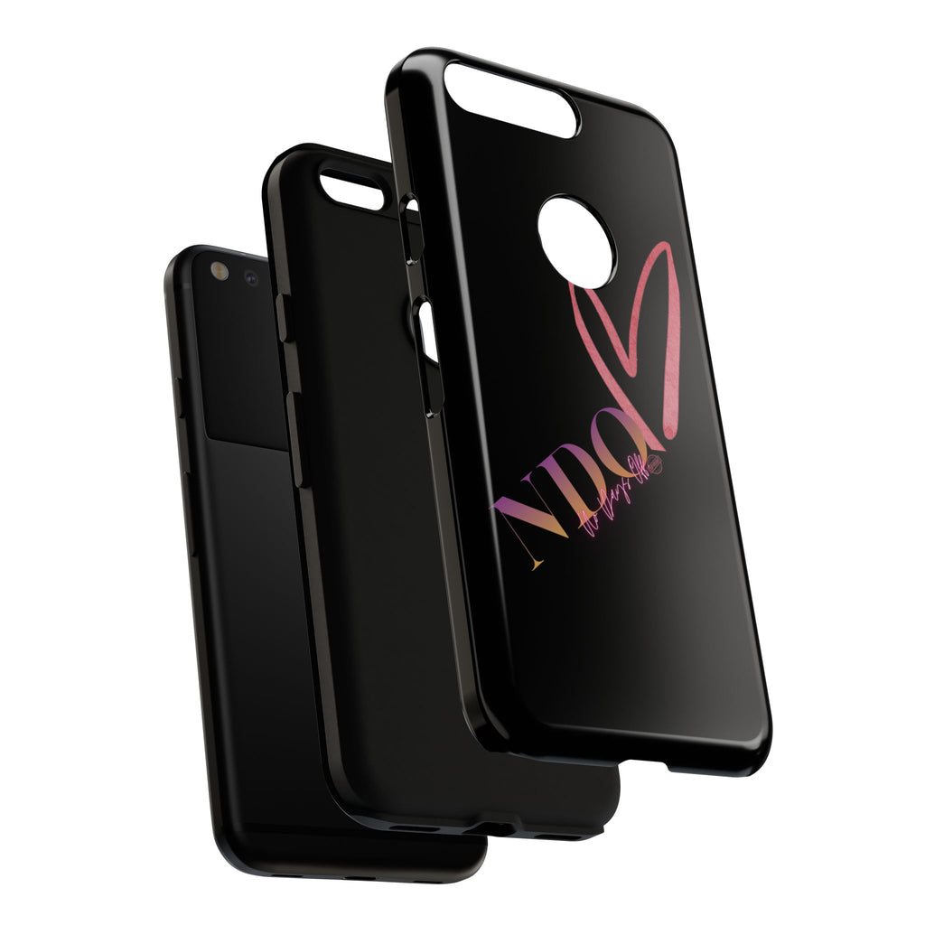 NDO Heart Phone Case – Slim Tough Protective iPhone Cover with Pink Heart Design