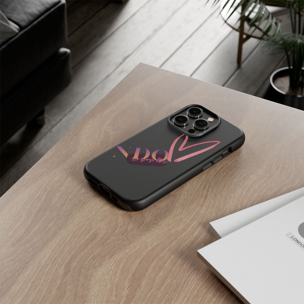 NDO Heart Phone Case – Slim Tough Protective iPhone Cover with Pink Heart Design