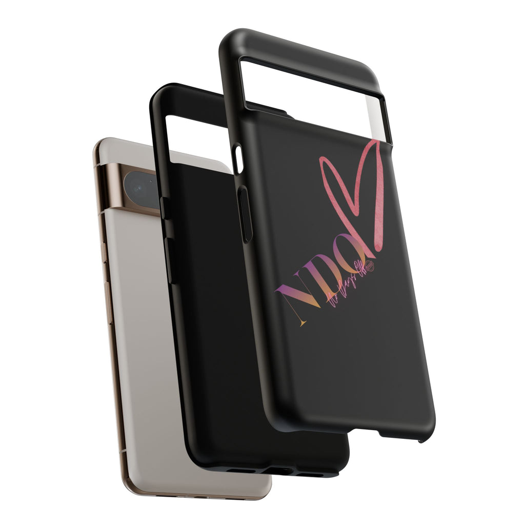 NDO Heart Phone Case – Slim Tough Protective iPhone Cover with Pink Heart Design