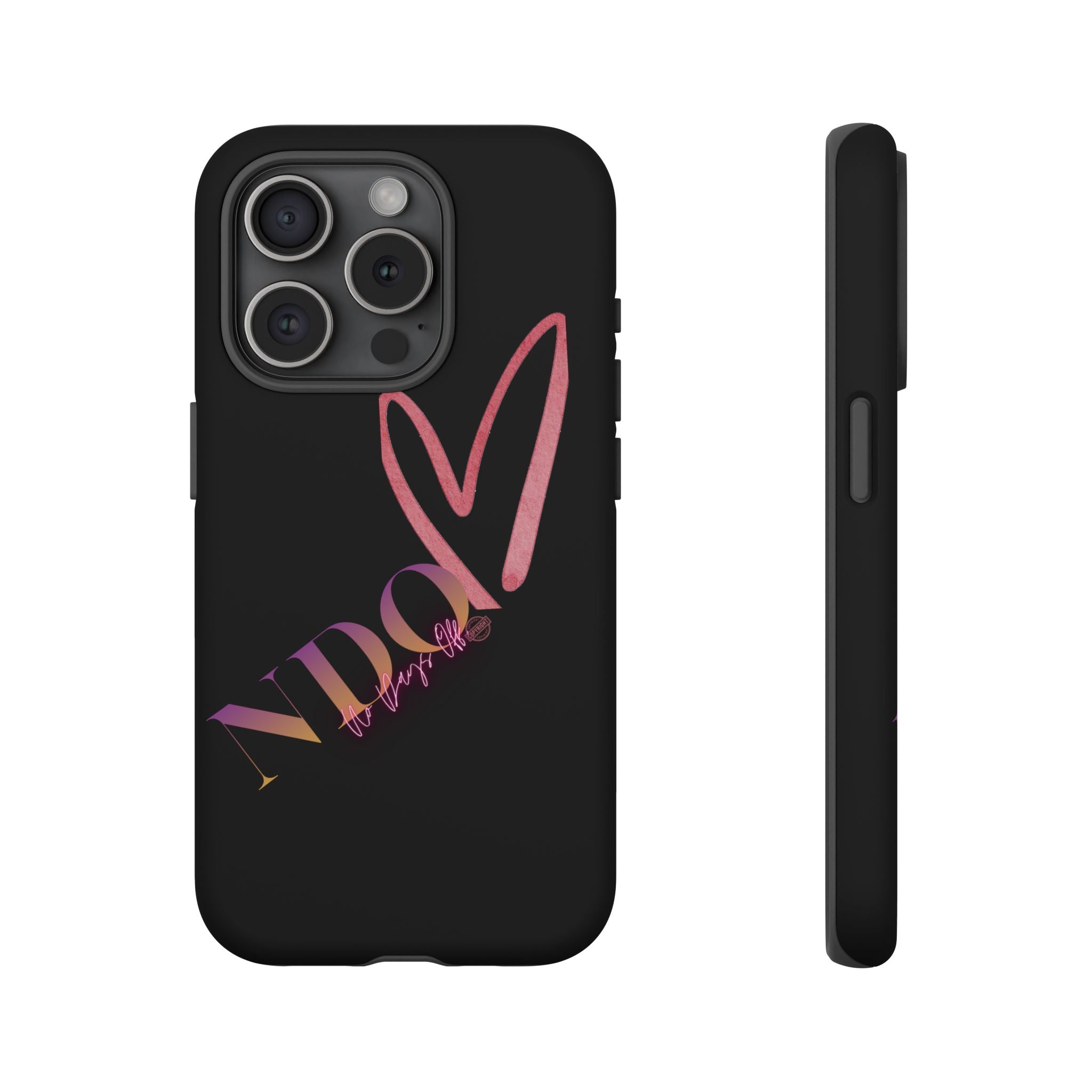 NDO Heart Phone Case – Slim Tough Protective iPhone Cover with Pink Heart Design