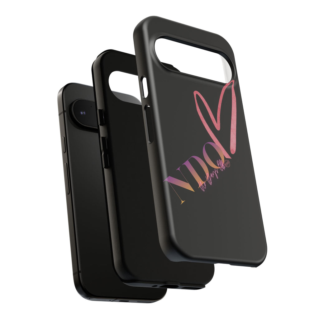 NDO Heart Phone Case – Slim Tough Protective iPhone Cover with Pink Heart Design