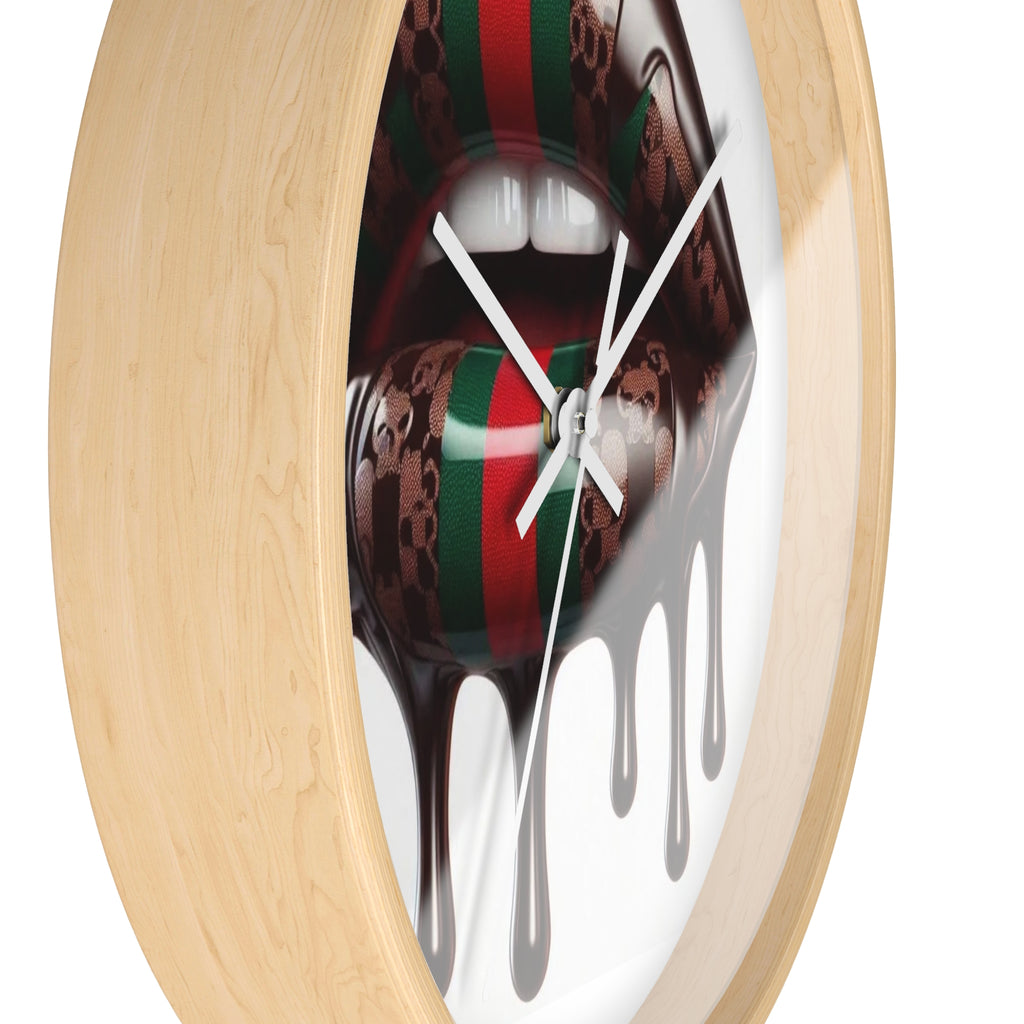 Designer Drip Lips Wall Clock — Bold Luxury Fashion Accent Clock