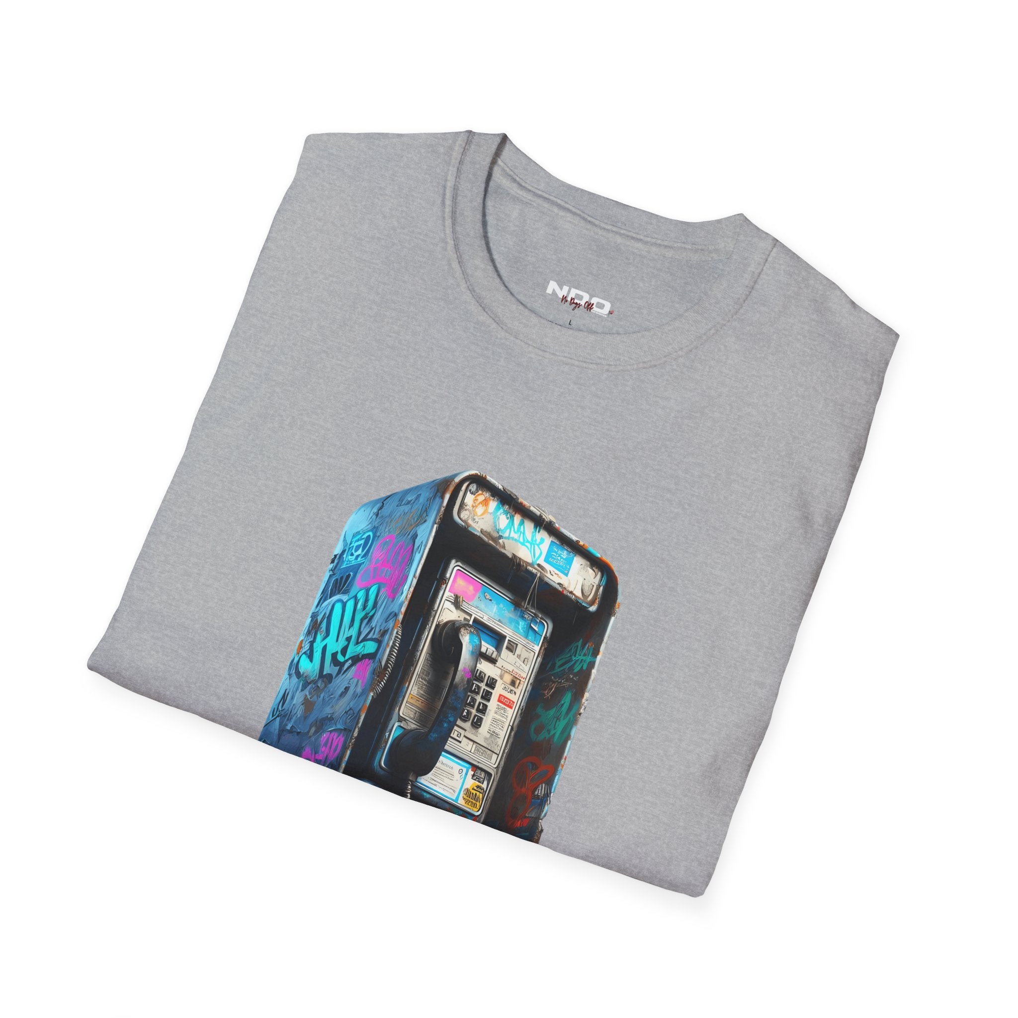Gen X Retro Payphone Tee — Vintage Graffiti Phone Graphic T-Shirt