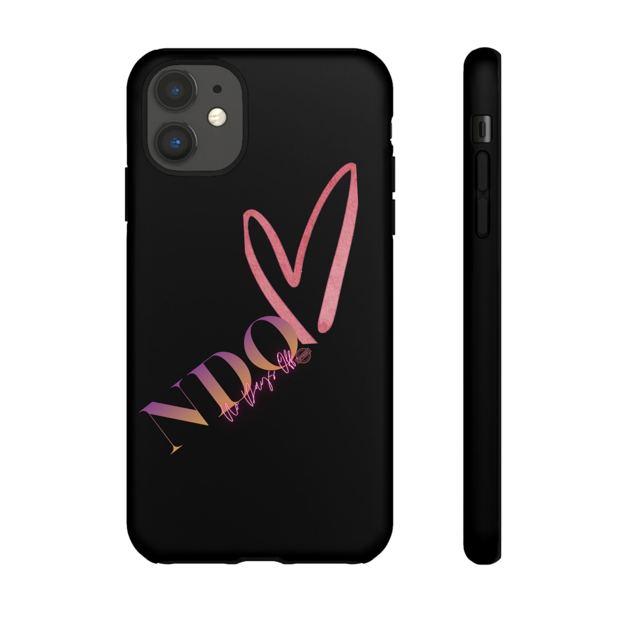 NDO Heart Phone Case – Slim Tough Protective iPhone Cover with Pink Heart Design