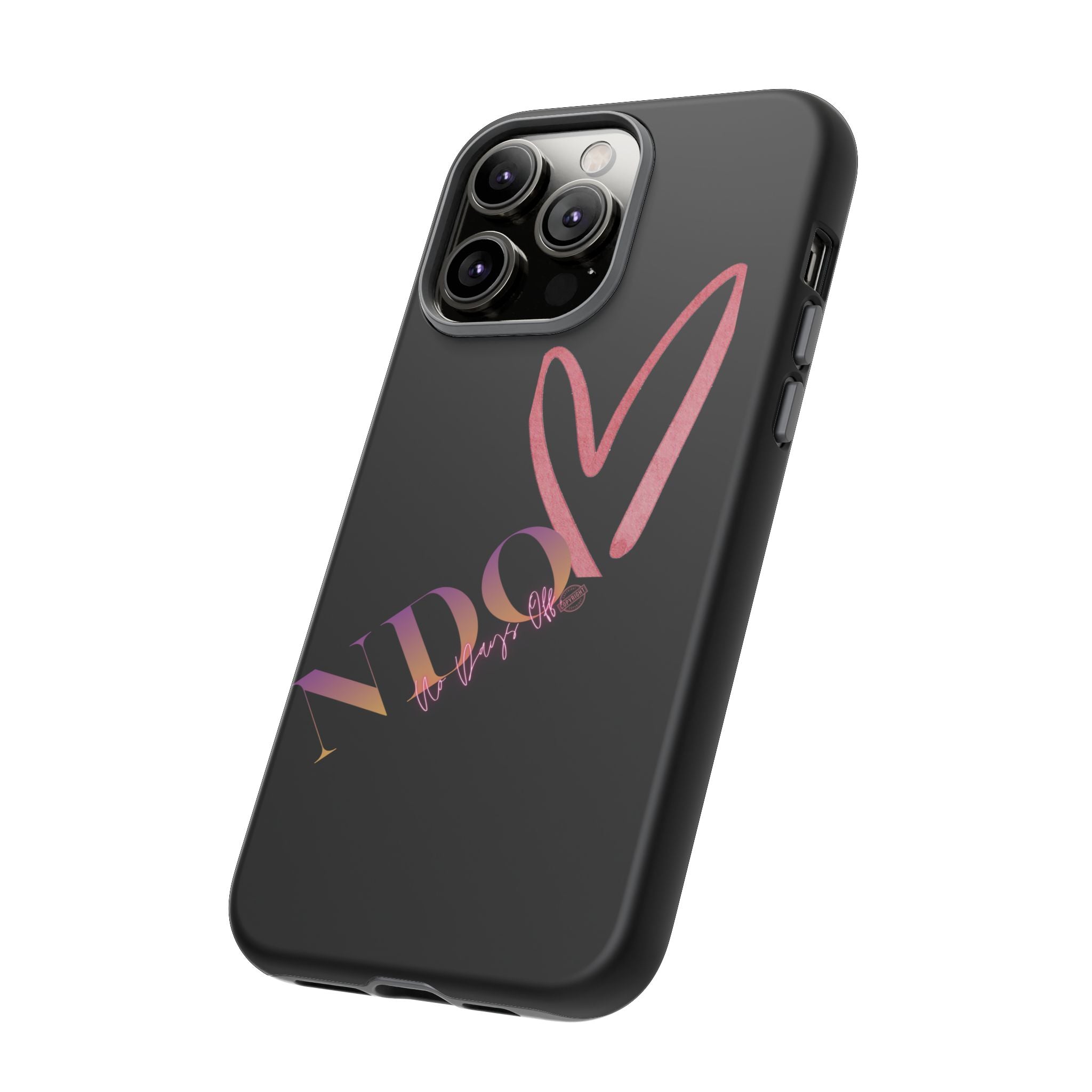 NDO Heart Phone Case – Slim Tough Protective iPhone Cover with Pink Heart Design