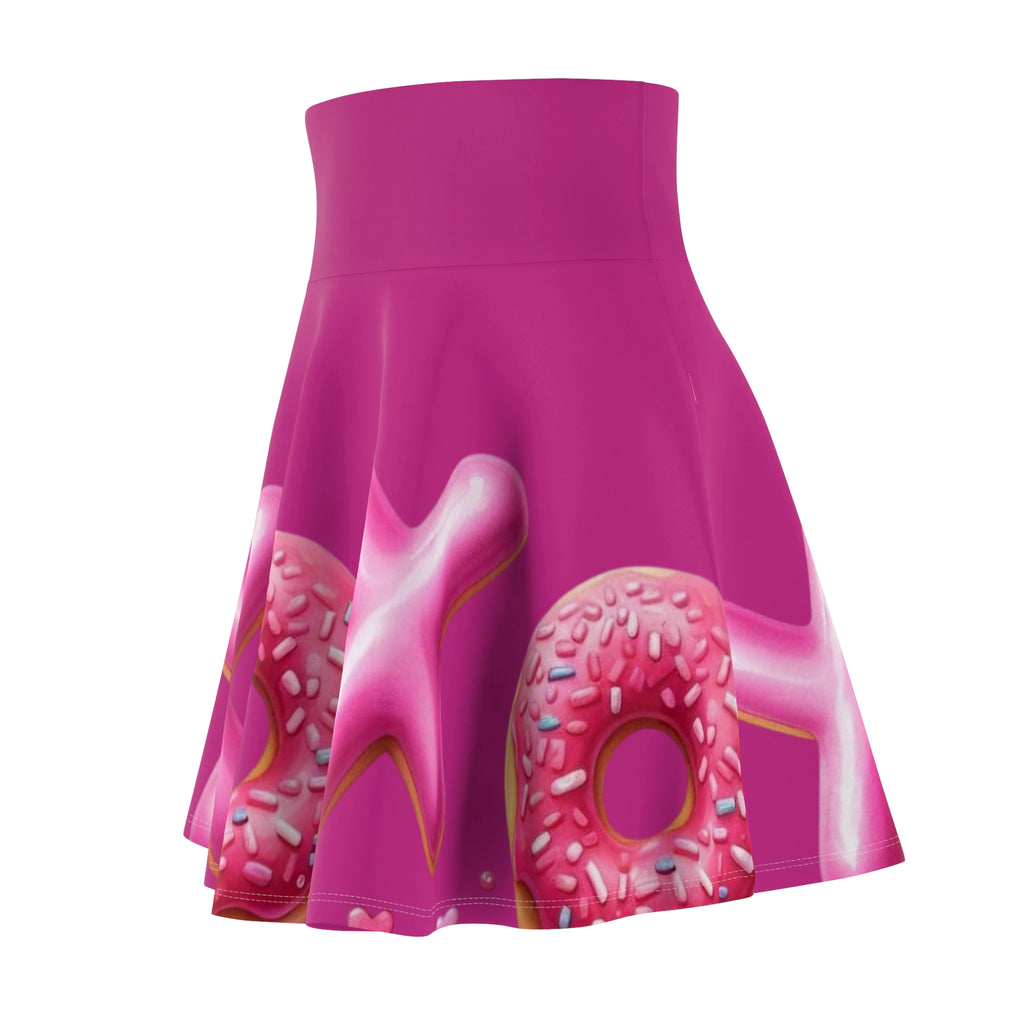 Pink 'XOXO' Donut Skater Skirt – Playful Valentine's Graphic Skirt