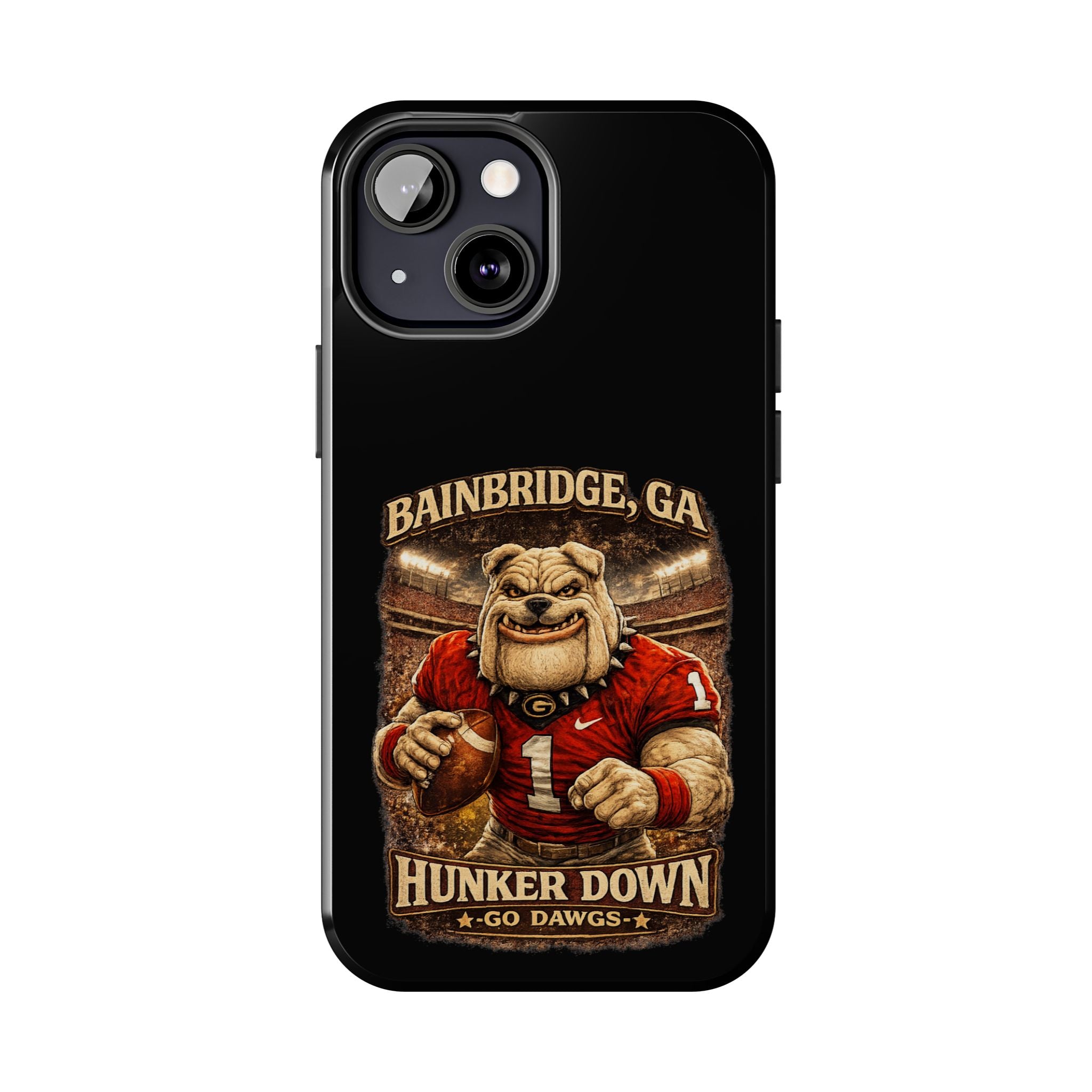 Bainbridge GA Bulldog Football Tough Phone Case — "Hunker Down" Game Day Protector