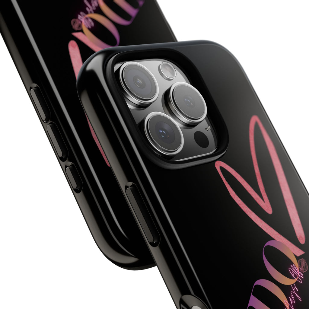 NDO Heart Phone Case – Slim Tough Protective iPhone Cover with Pink Heart Design