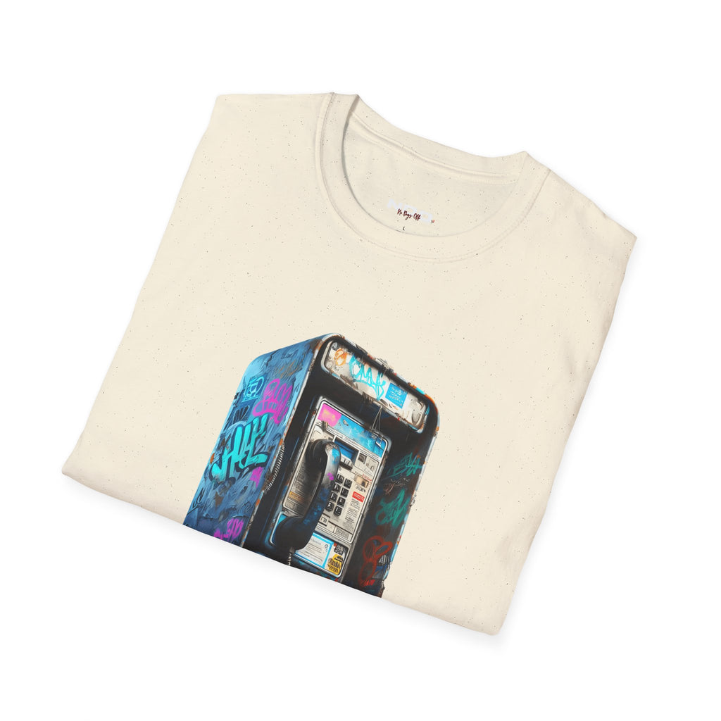 Gen X Retro Payphone Tee — Vintage Graffiti Phone Graphic T-Shirt