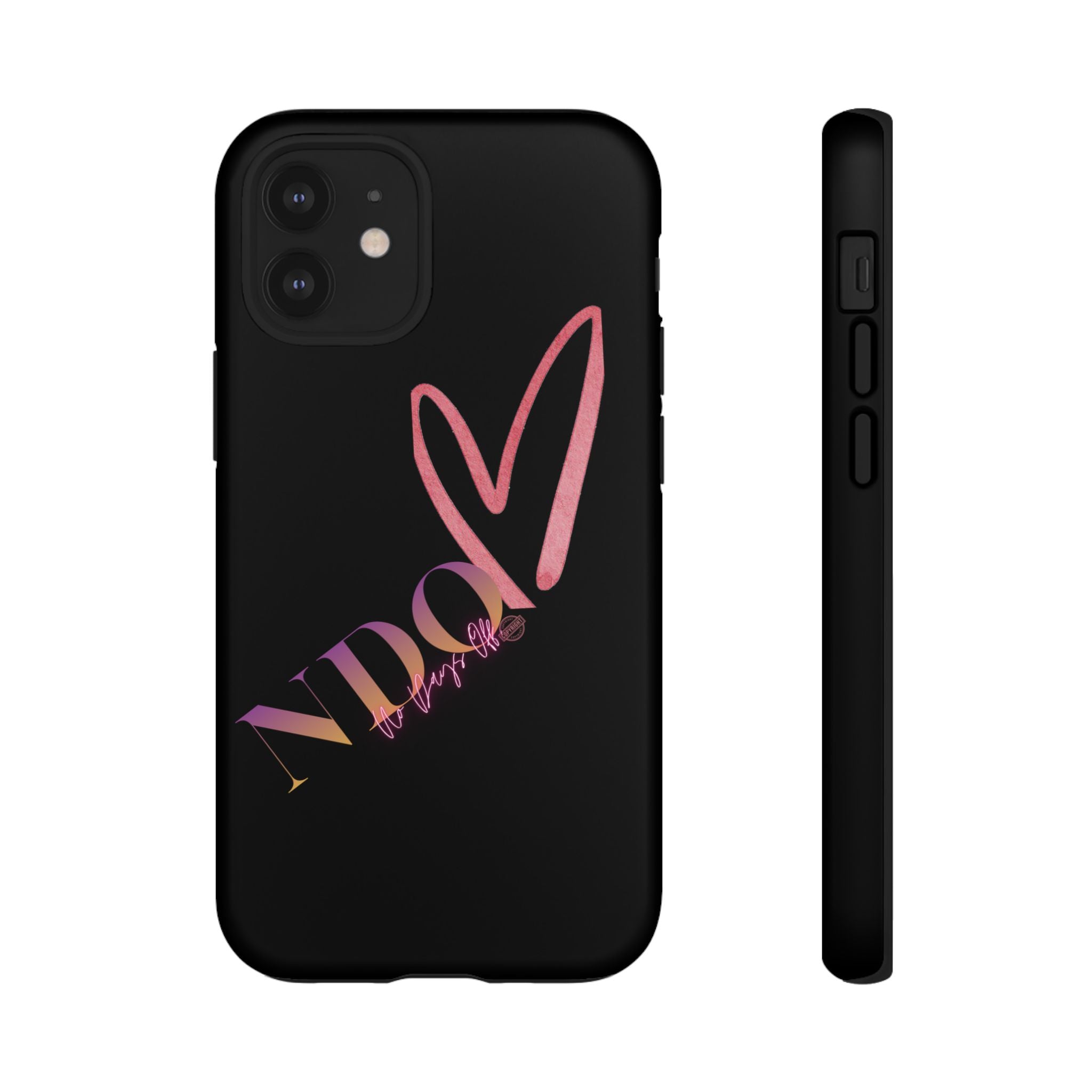 NDO Heart Phone Case – Slim Tough Protective iPhone Cover with Pink Heart Design