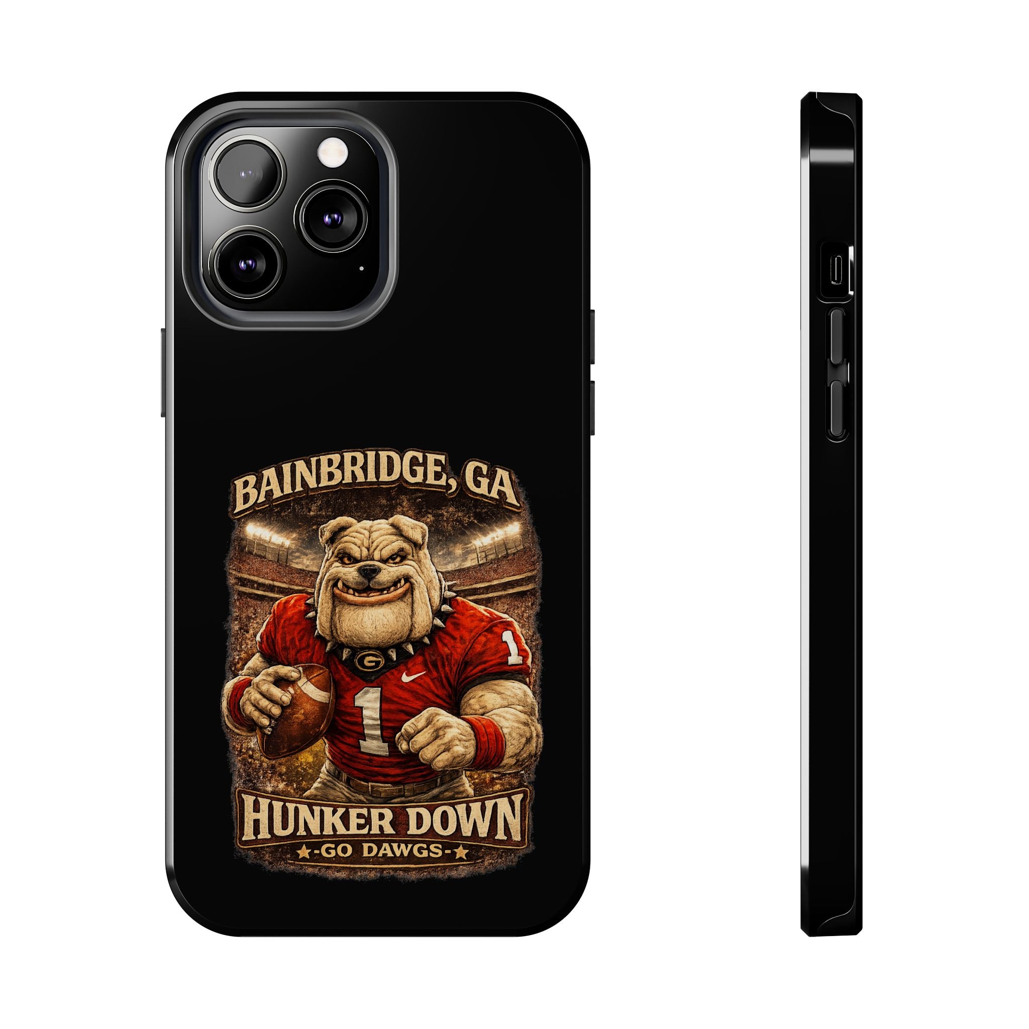 Bainbridge GA Bulldog Football Tough Phone Case — "Hunker Down" Game Day Protector