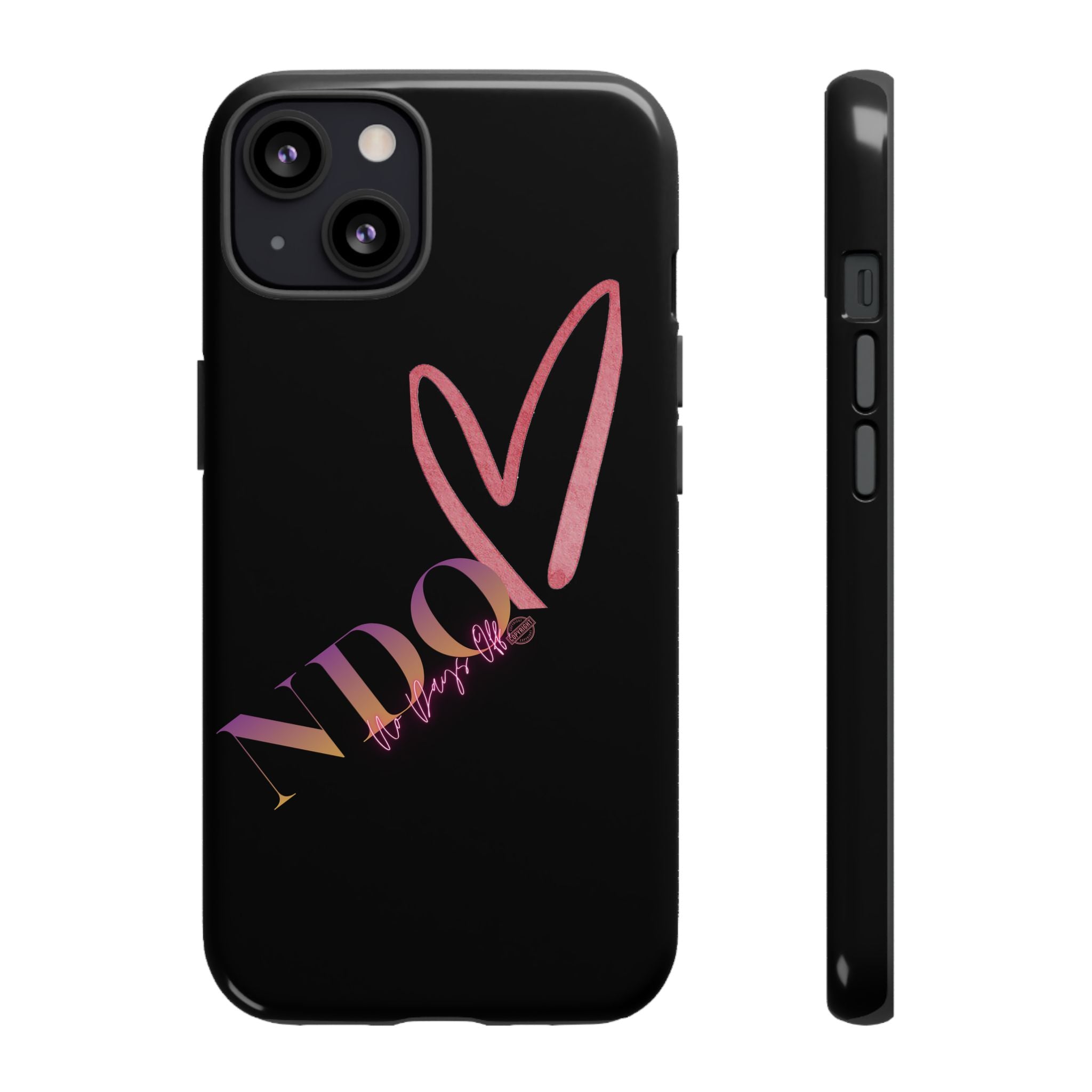 NDO Heart Phone Case – Slim Tough Protective iPhone Cover with Pink Heart Design