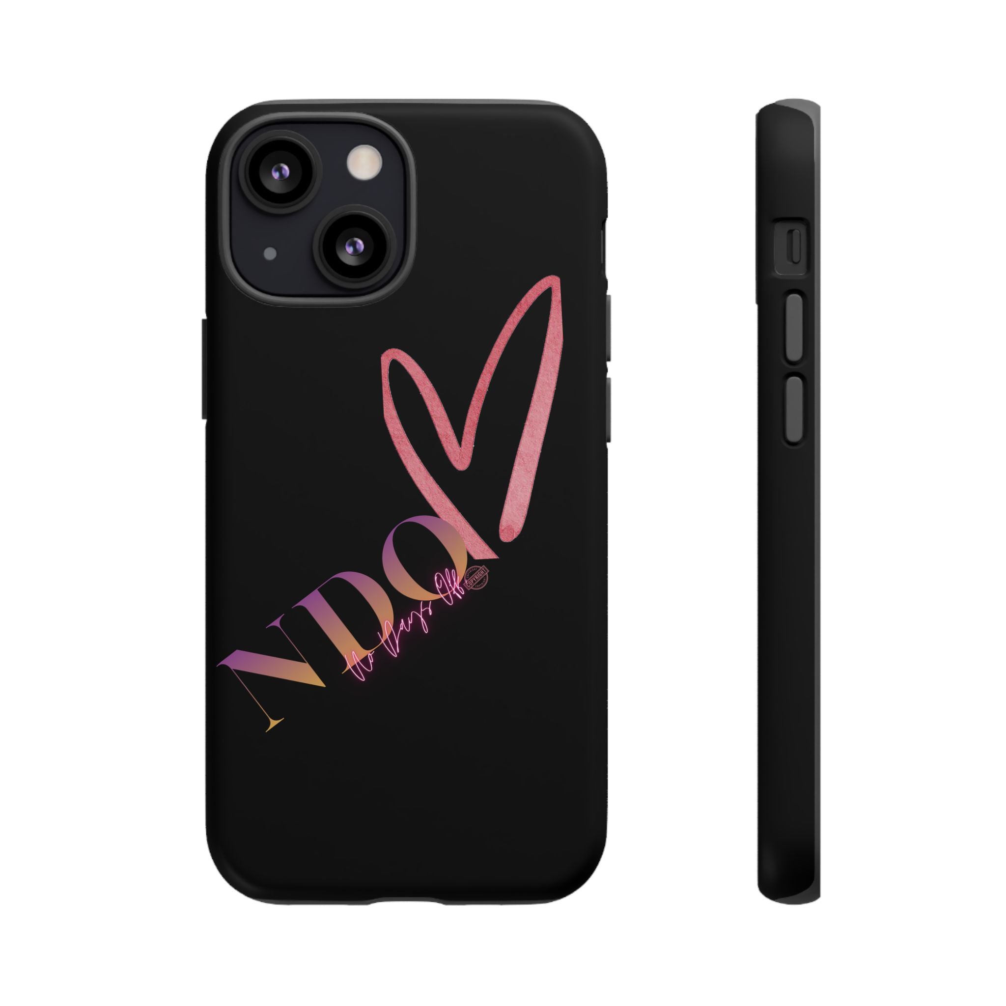 NDO Heart Phone Case – Slim Tough Protective iPhone Cover with Pink Heart Design