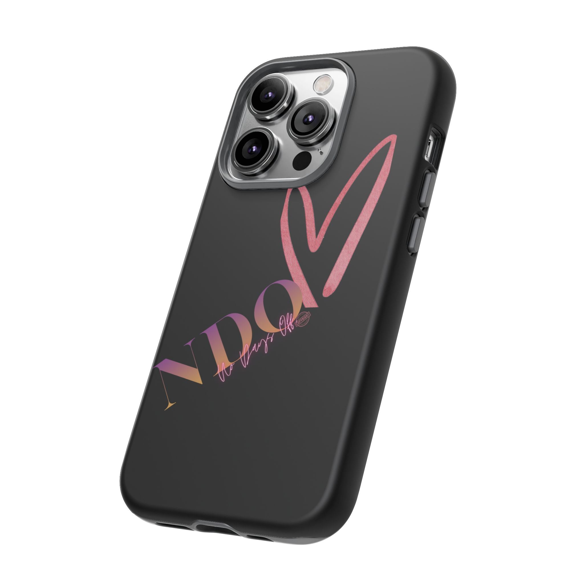NDO Heart Phone Case – Slim Tough Protective iPhone Cover with Pink Heart Design