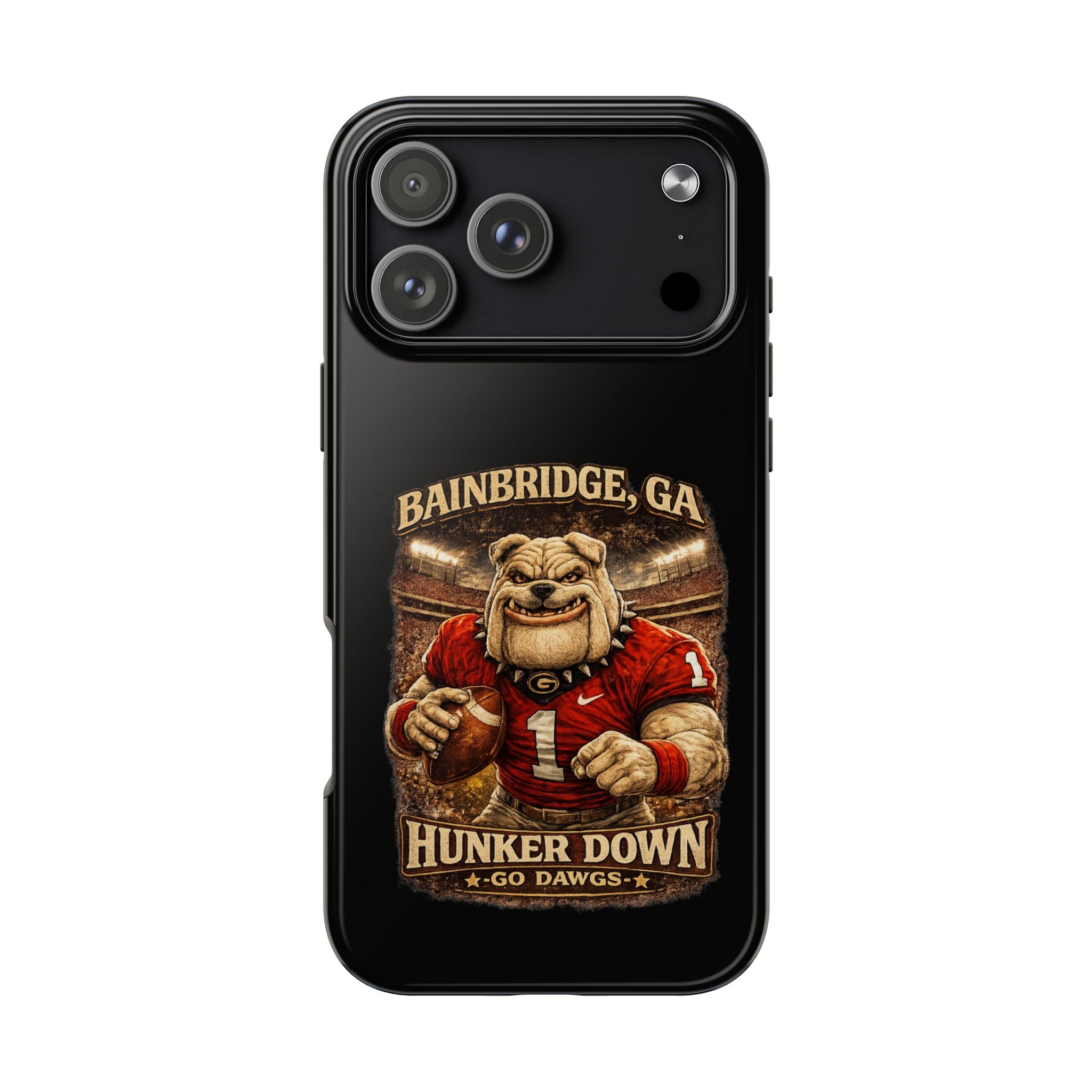 Bainbridge GA Bulldog Football Tough Phone Case — "Hunker Down" Game Day Protector
