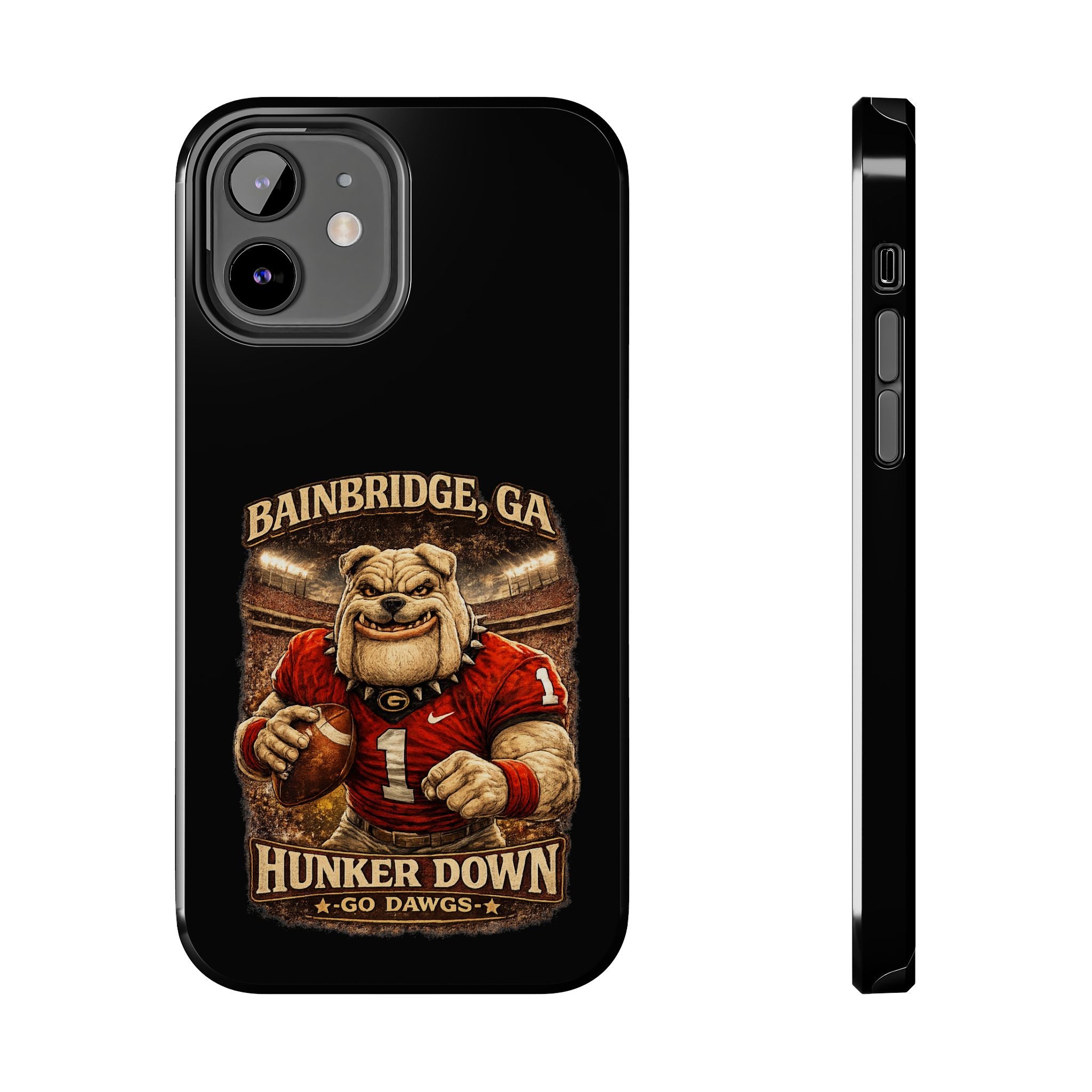 Bainbridge GA Bulldog Football Tough Phone Case — "Hunker Down" Game Day Protector