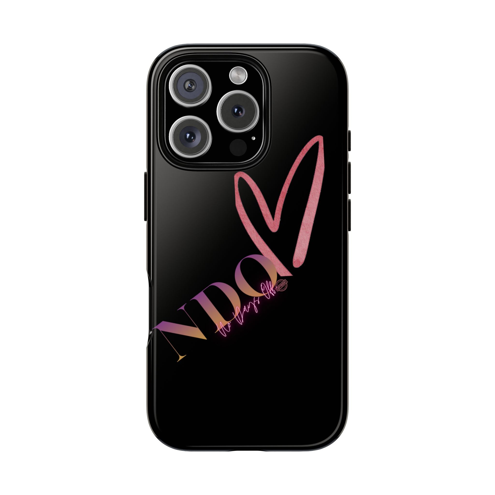 NDO Heart Phone Case – Slim Tough Protective iPhone Cover with Pink Heart Design