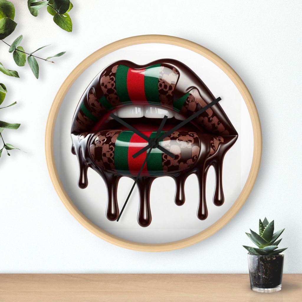 Designer Drip Lips Wall Clock — Bold Luxury Fashion Accent Clock