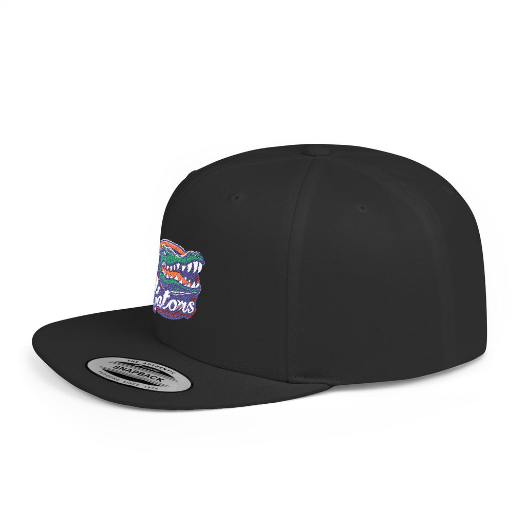 Florida Gators White Flat Bill Snapback Hat with Colorful Gator Logo