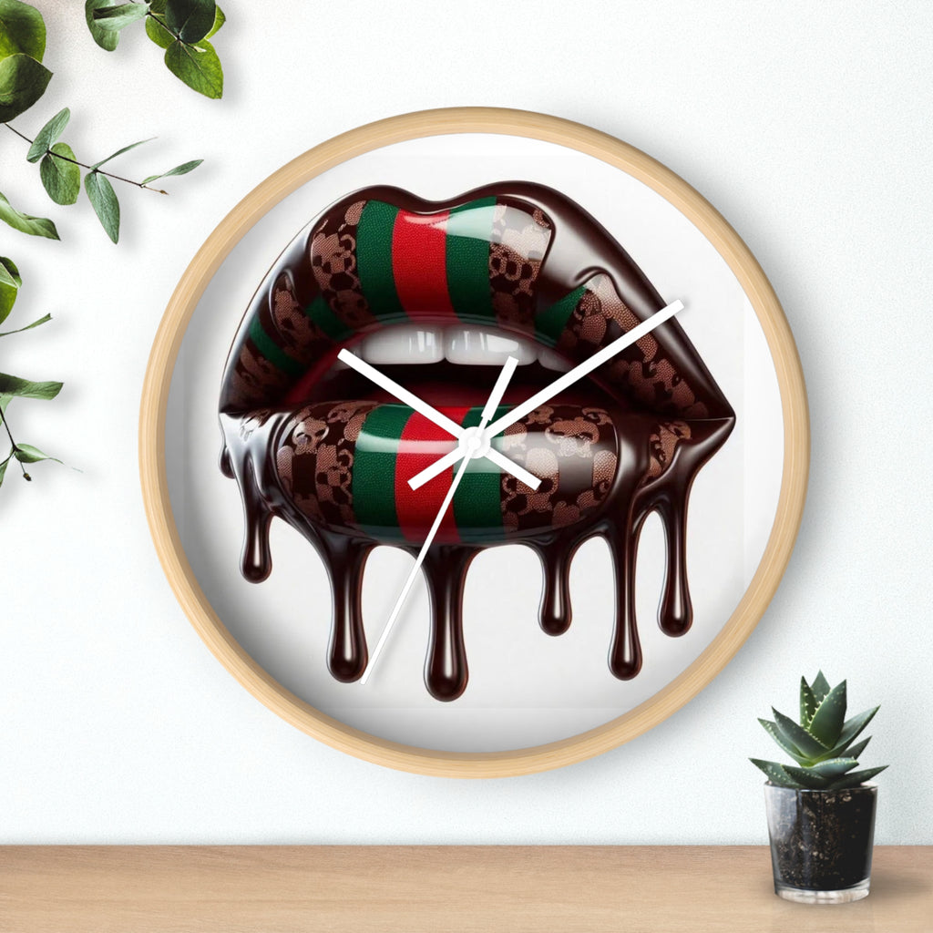 Designer Drip Lips Wall Clock — Bold Luxury Fashion Accent Clock