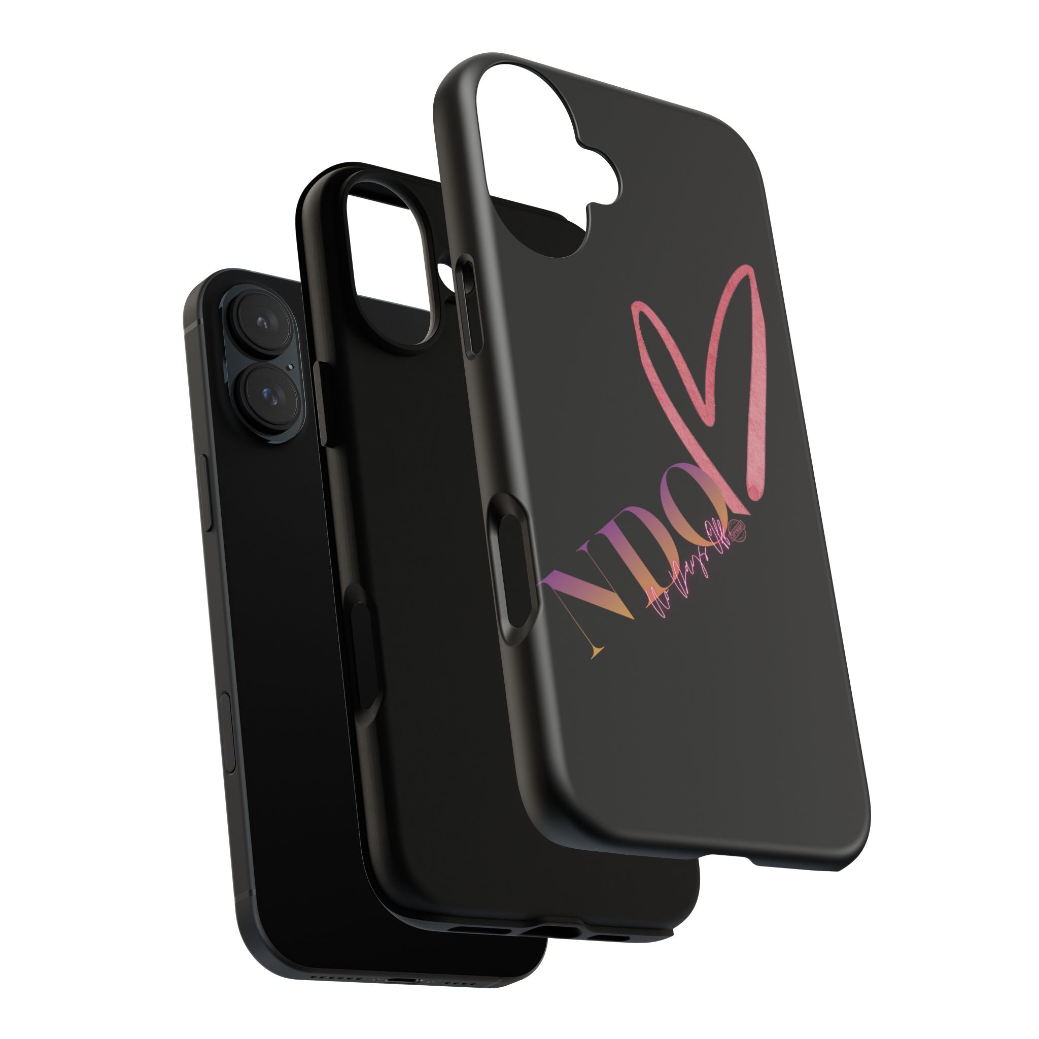 NDO Heart Phone Case – Slim Tough Protective iPhone Cover with Pink Heart Design