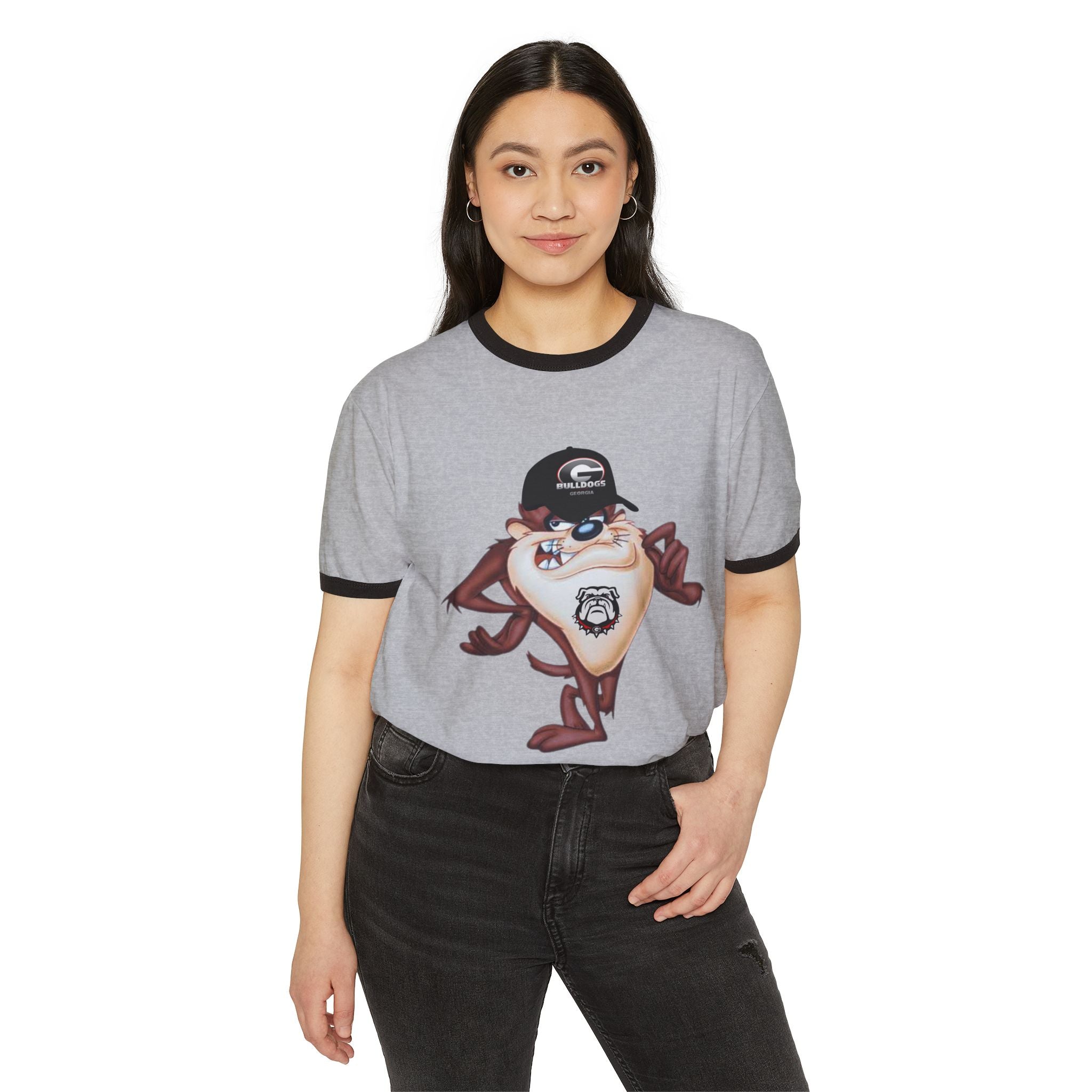 GA Bulldogs Tasmanian Devil Cartoon Ringer Tee
