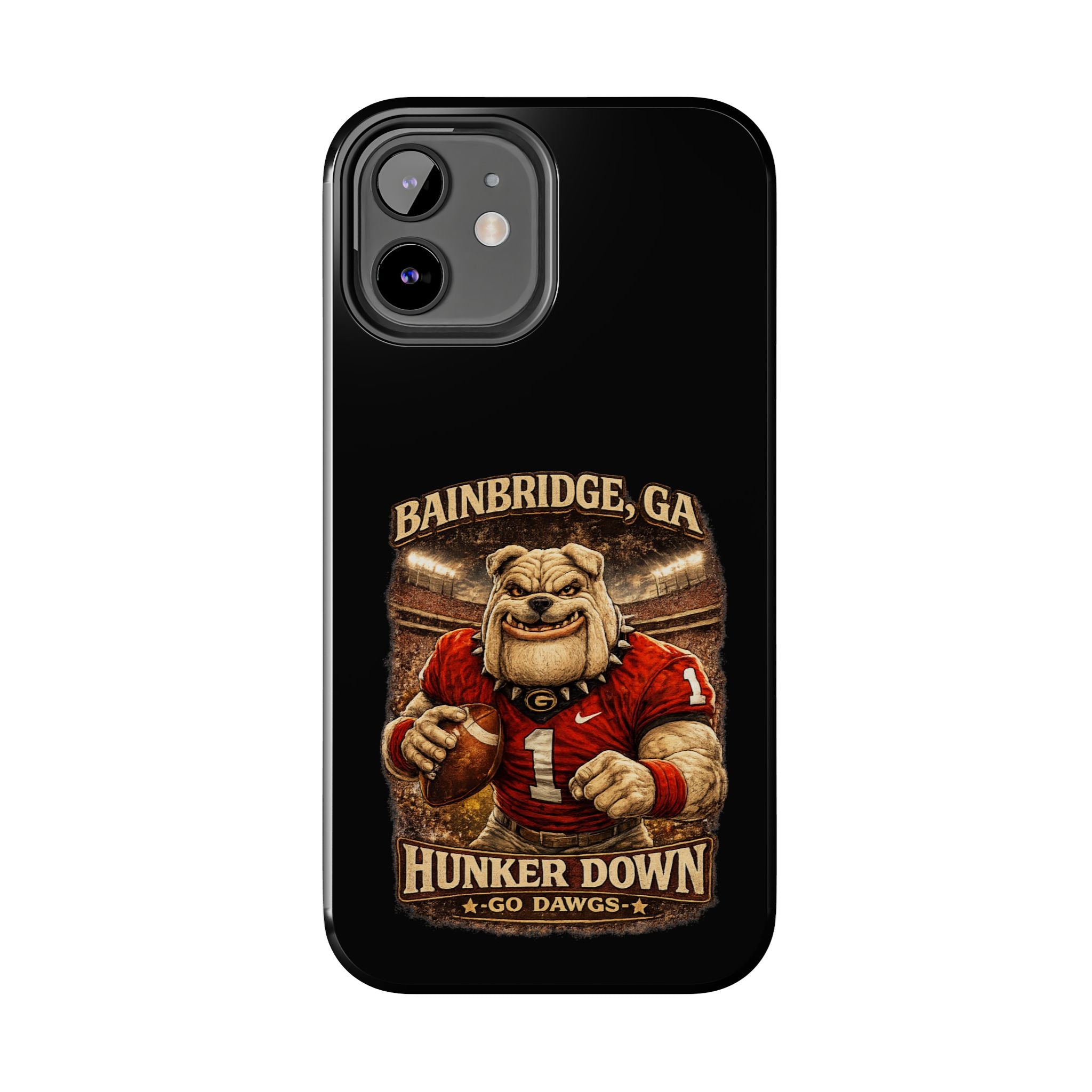 Bainbridge GA Bulldog Football Tough Phone Case — "Hunker Down" Game Day Protector