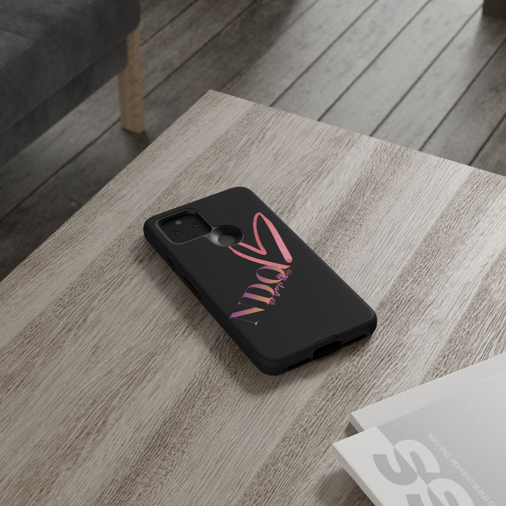 NDO Heart Phone Case – Slim Tough Protective iPhone Cover with Pink Heart Design