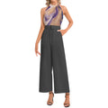 NDO Marble Halter Neck Buckle Belted Jumpsuit