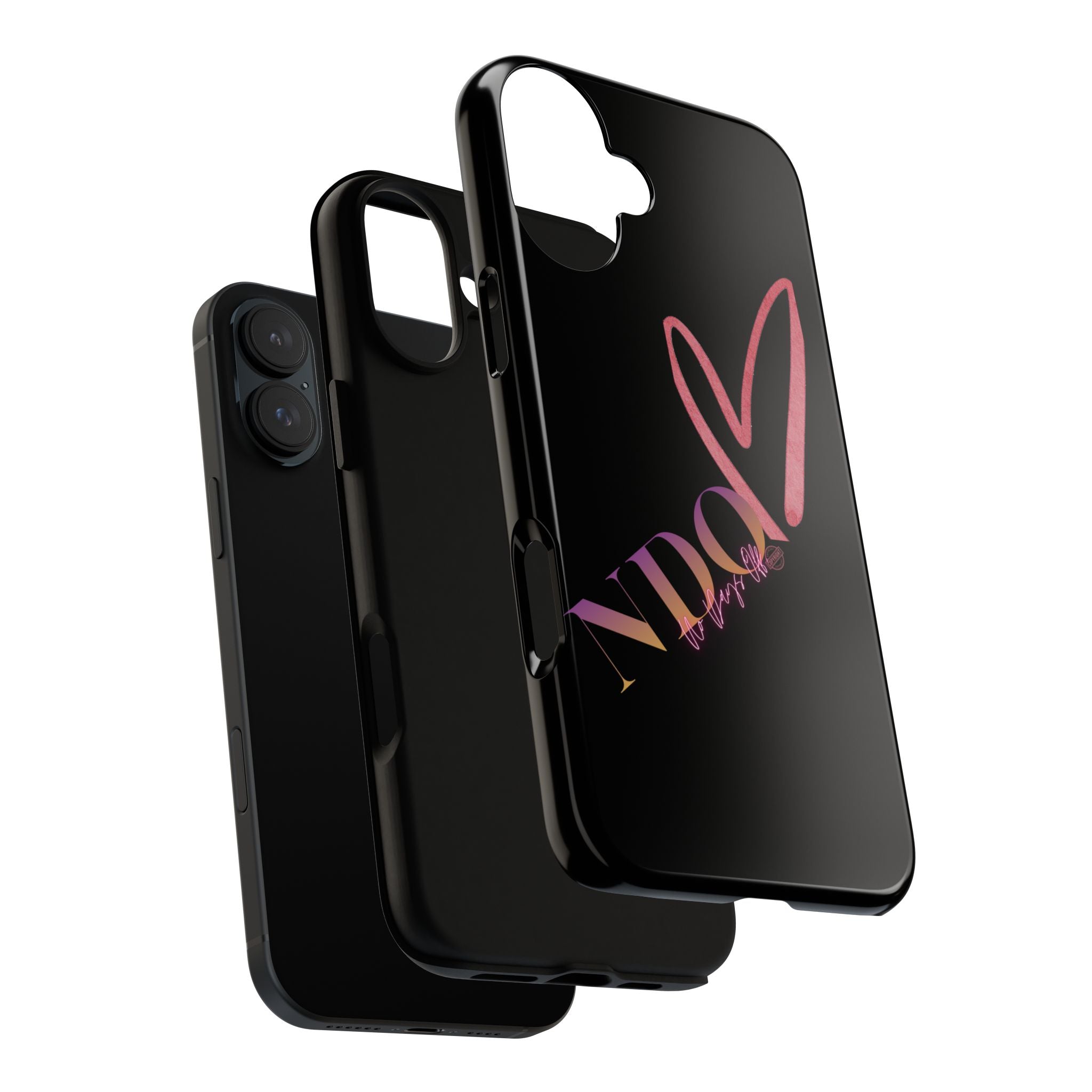NDO Heart Phone Case – Slim Tough Protective iPhone Cover with Pink Heart Design
