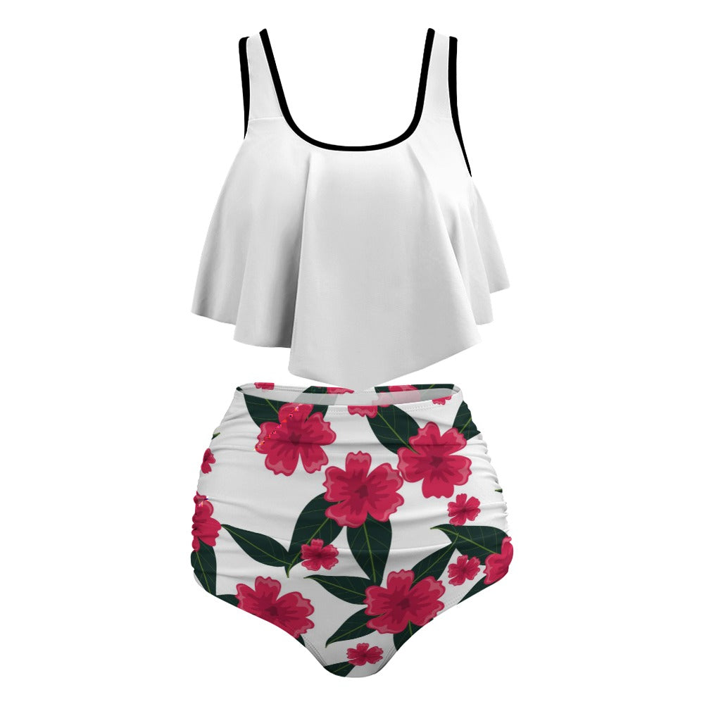 NDO-Plus Size Large Flower Bottom Bikini Swimsuit