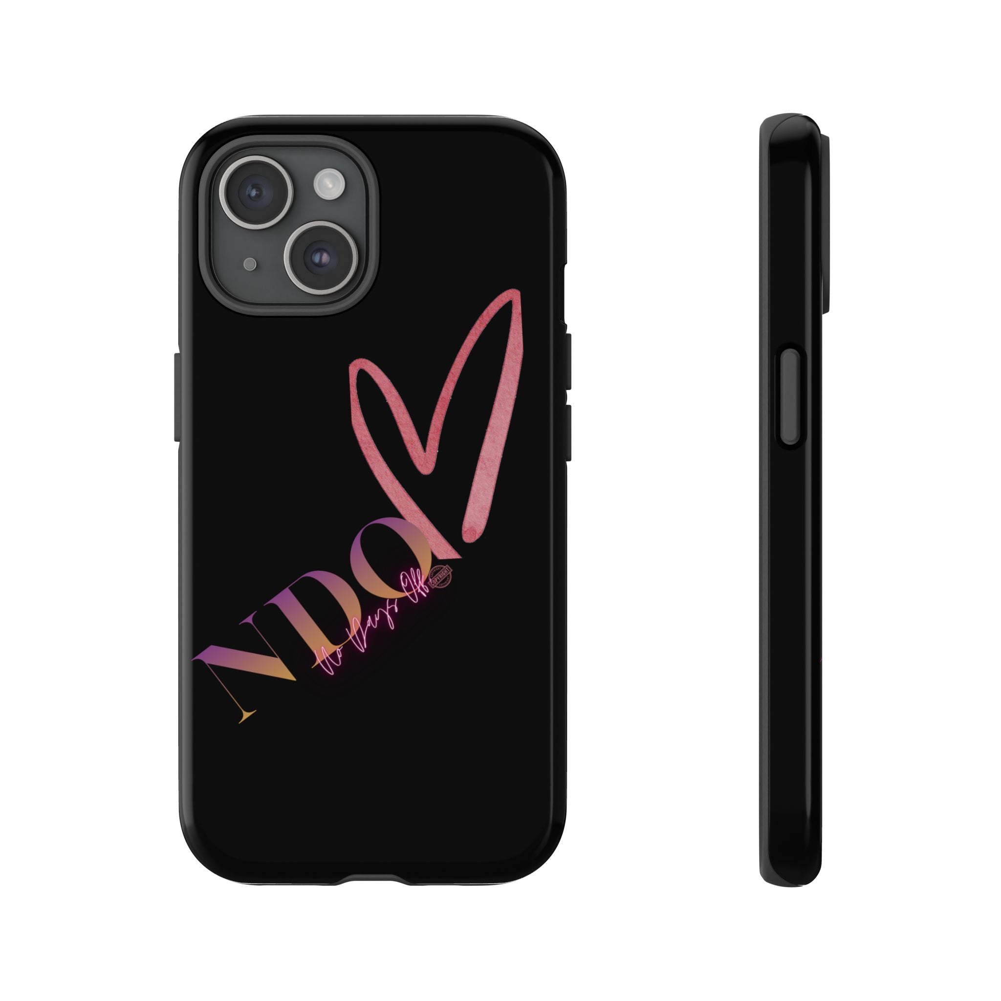 NDO Heart Phone Case – Slim Tough Protective iPhone Cover with Pink Heart Design