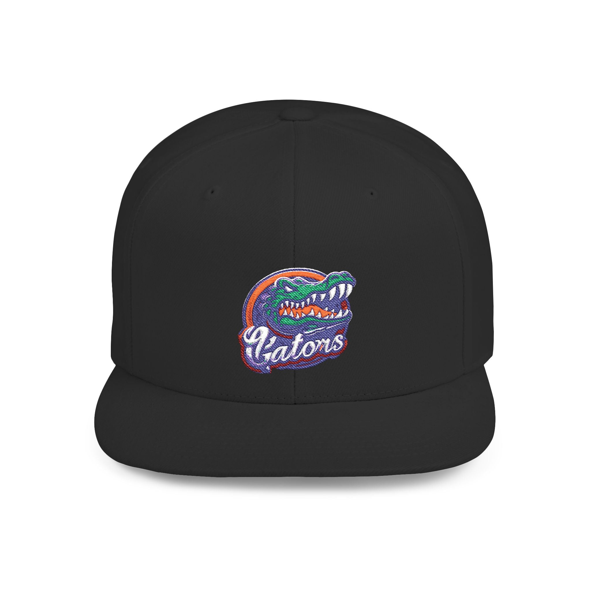 Florida Gators White Flat Bill Snapback Hat with Colorful Gator Logo