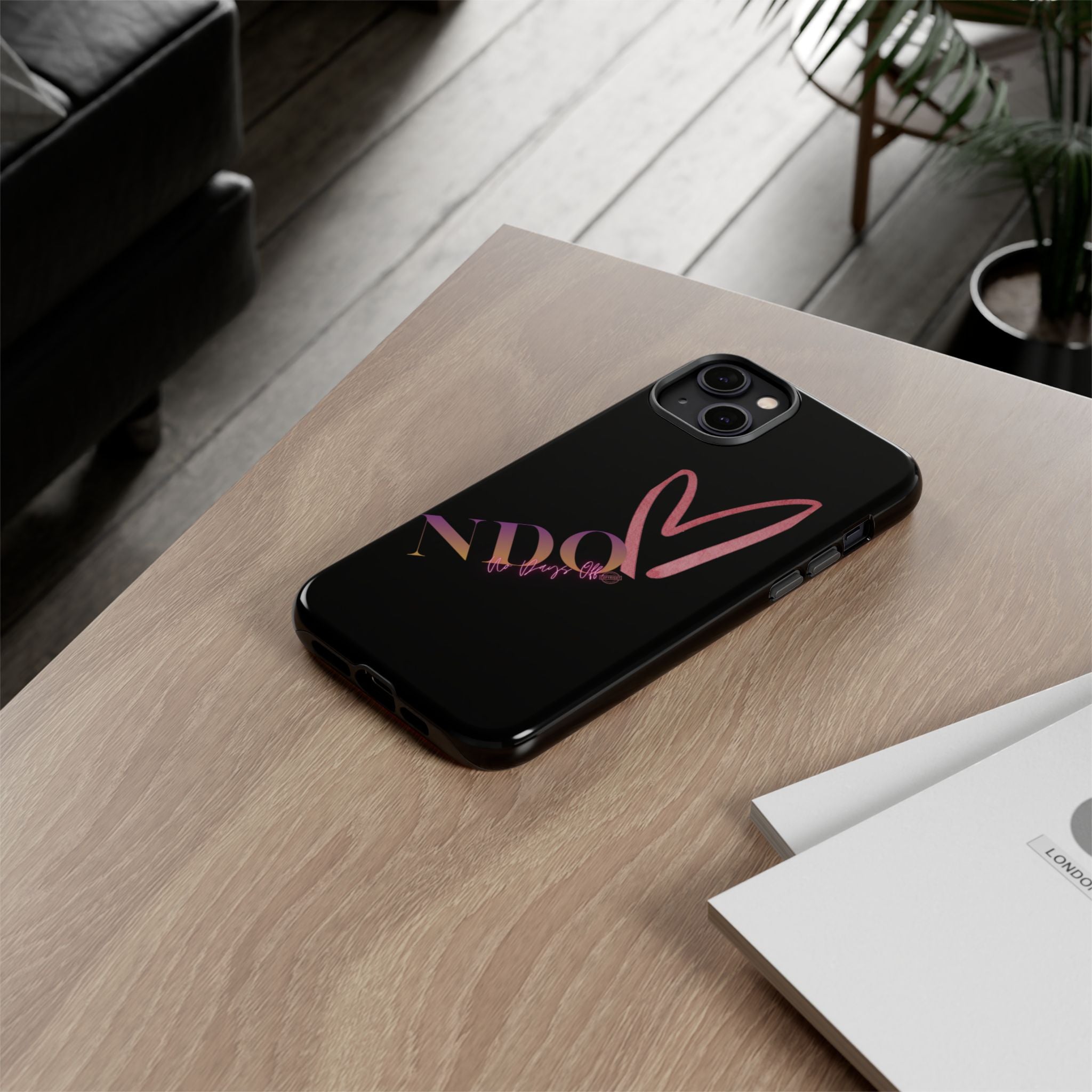 NDO Heart Phone Case – Slim Tough Protective iPhone Cover with Pink Heart Design