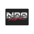 Metal Sign "NDO No Days Off" — Chrome Racing Wall Art for Garages & Gyms
