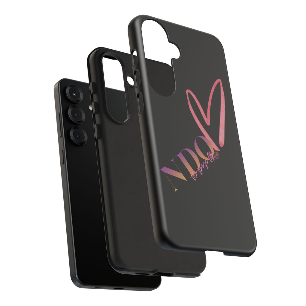 NDO Heart Phone Case – Slim Tough Protective iPhone Cover with Pink Heart Design