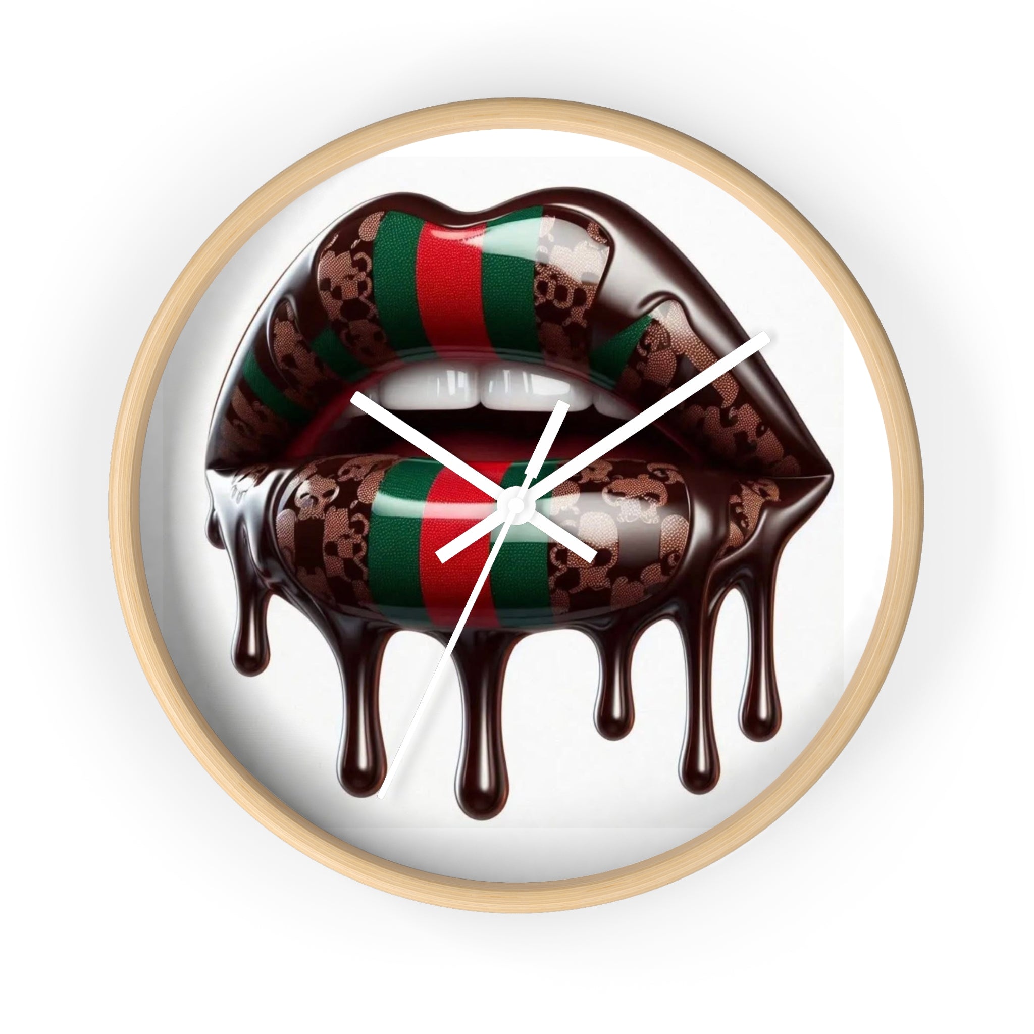 Designer Drip Lips Wall Clock — Bold Luxury Fashion Accent Clock
