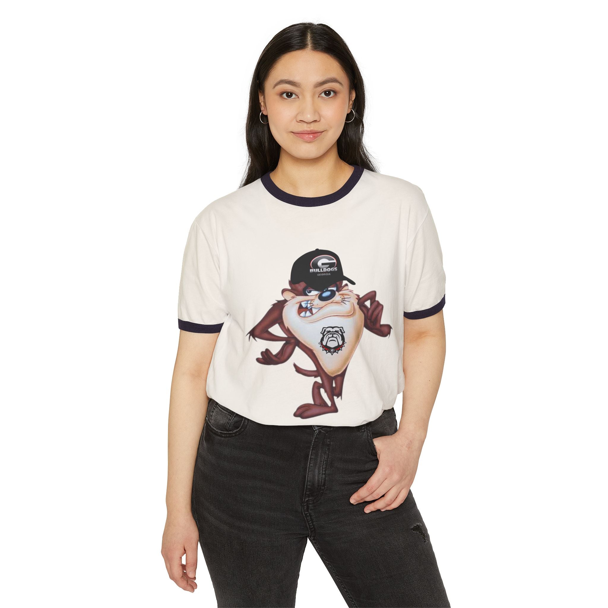 GA Bulldogs Tasmanian Devil Cartoon Ringer Tee